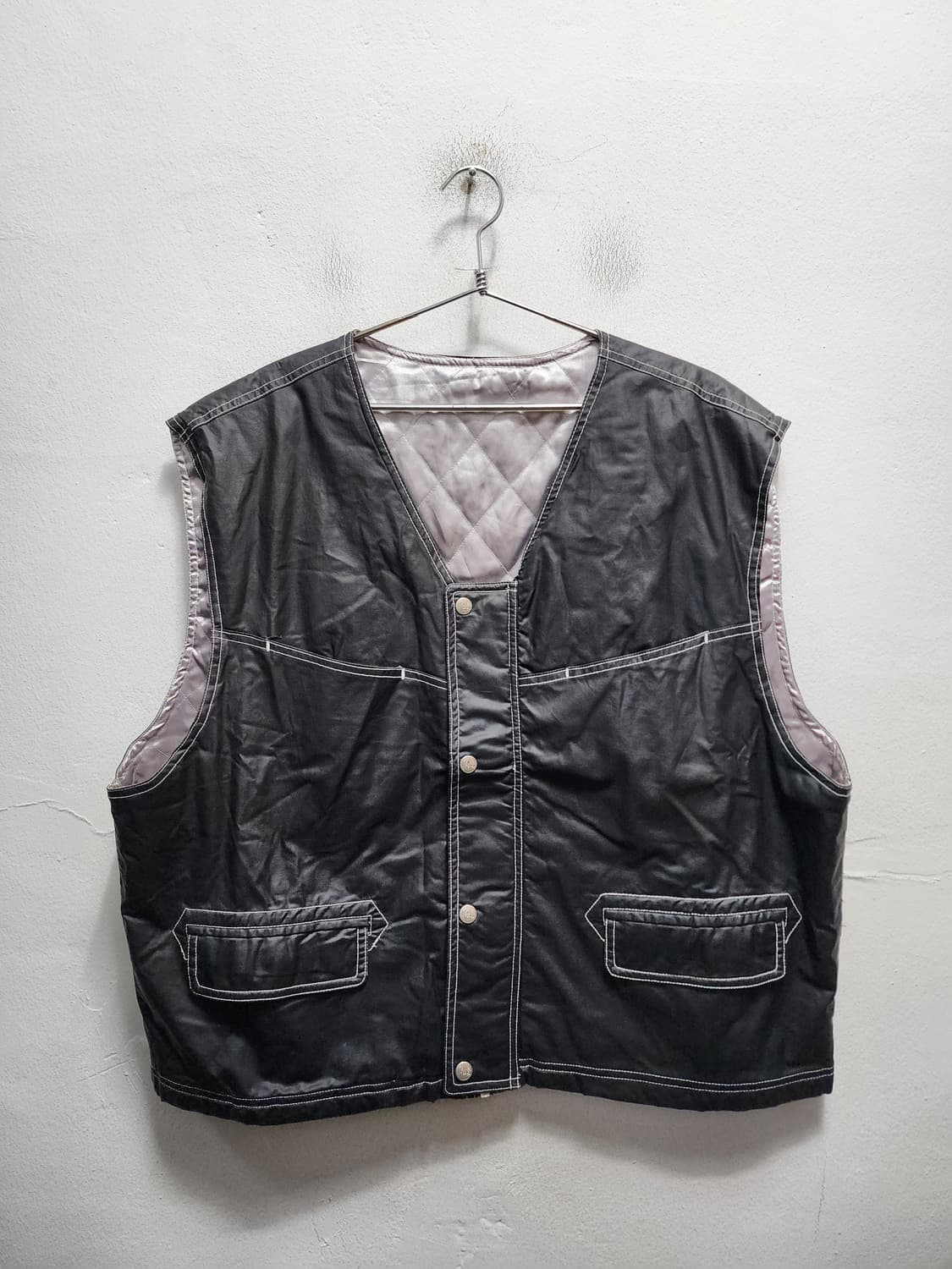 아메카지 안감퀼팅 빈티지 오버핏 베스트  상품이미지1