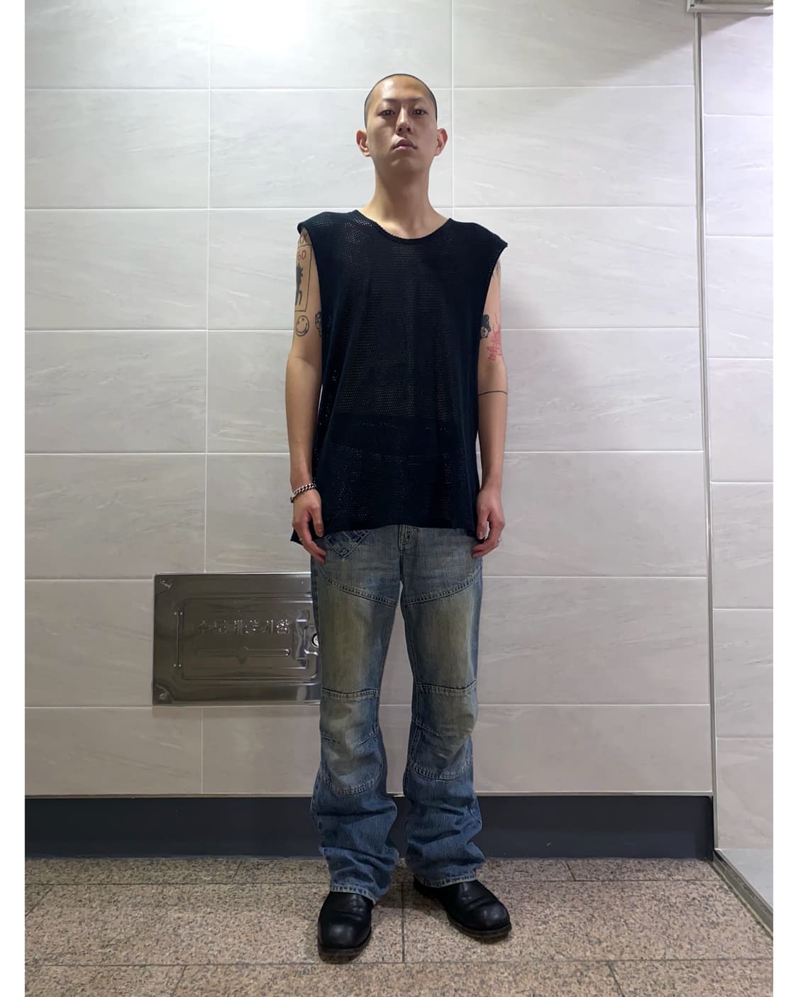 Boots Cut Biker Denim Pants 상품이미지1