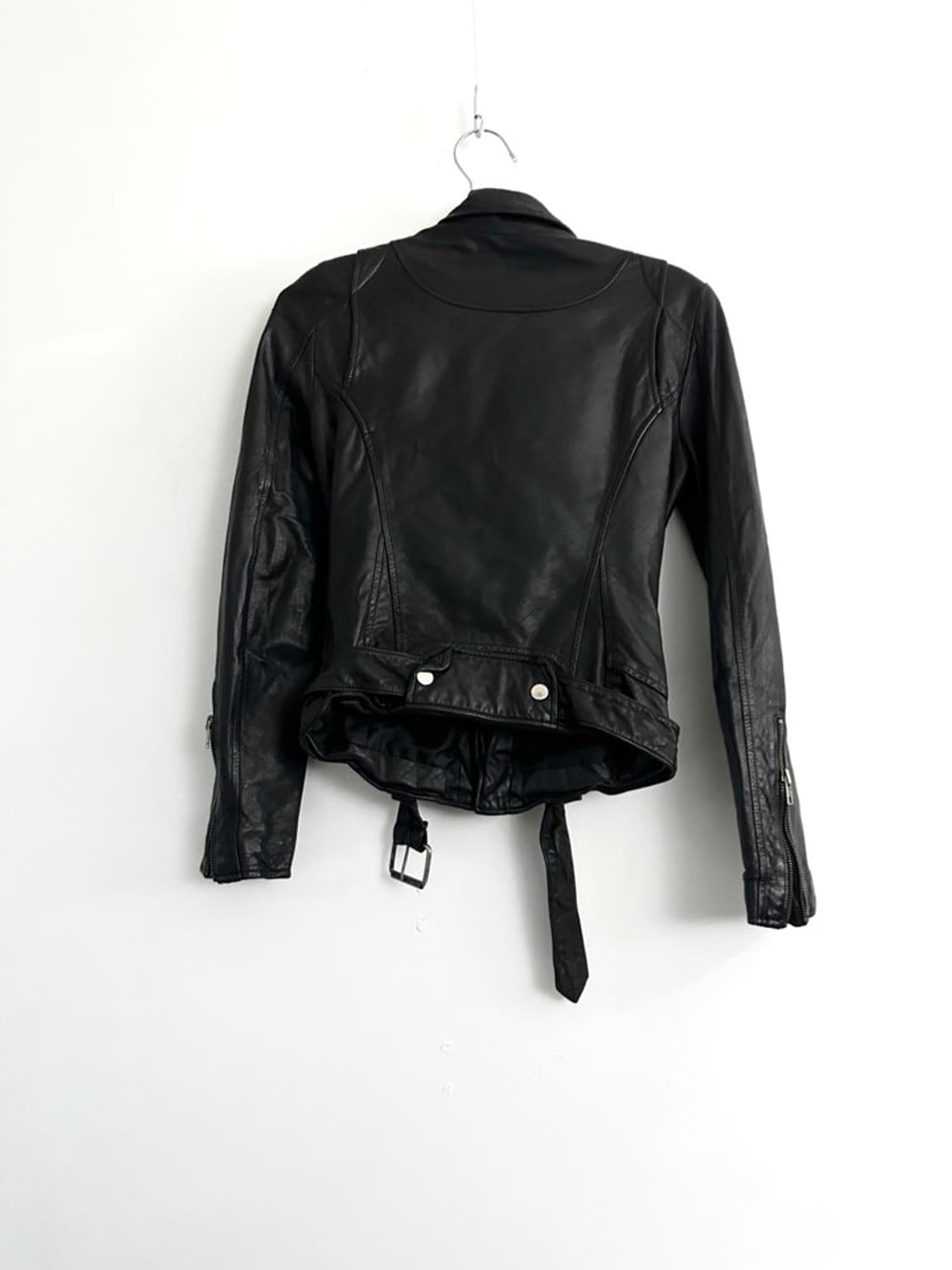 Down buckle leather jacket / black 상품이미지4