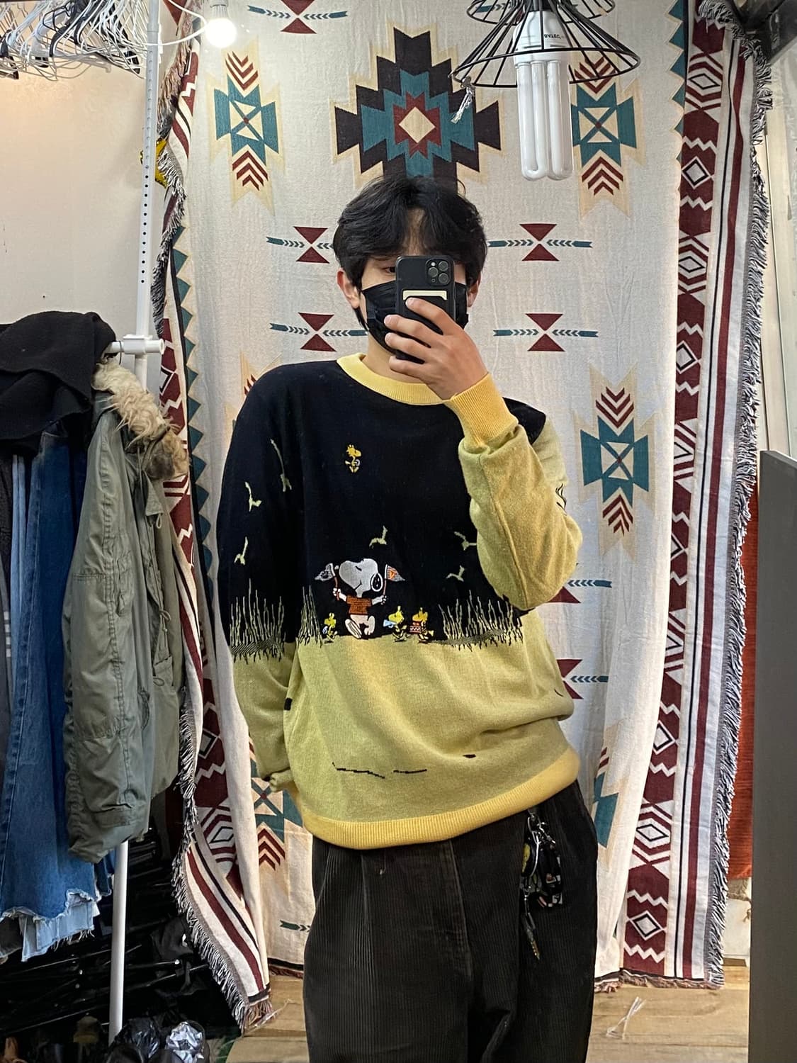 [L] 90s Jpn Vintage 스누피 자수 니트 상품이미지6