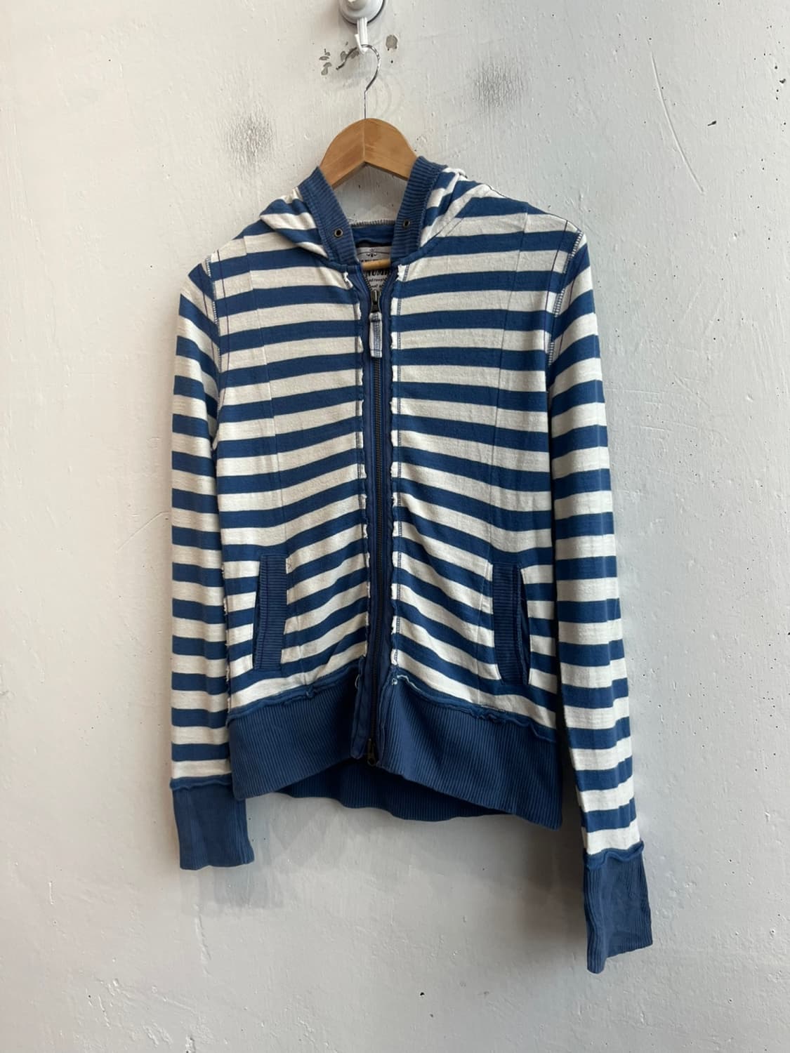 BACK NUMBER 백넘버 빈티지 스트라이프 투웨이 후드집업  상품이미지1