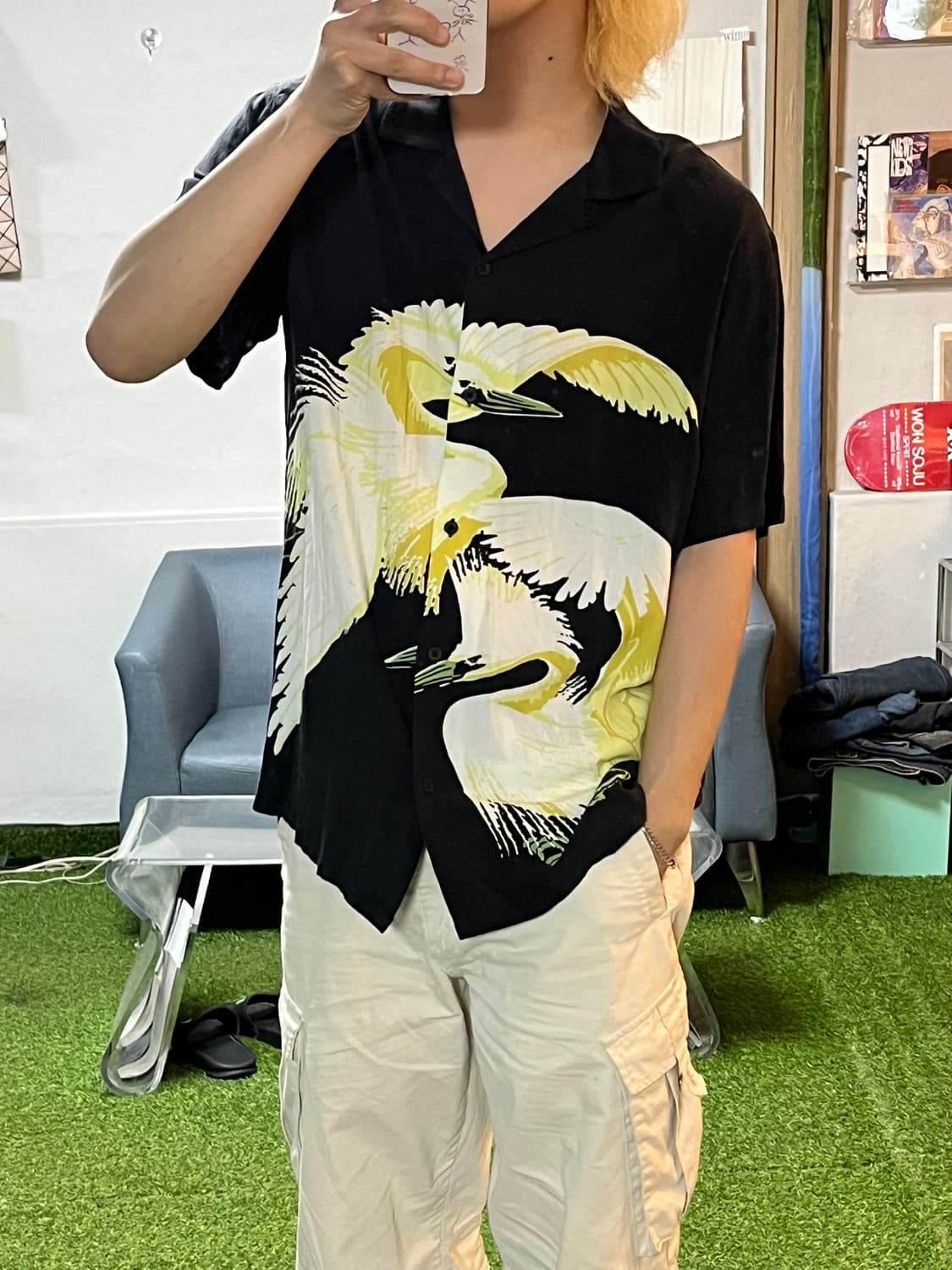 스투시 19SS 학 반팔 셔츠 Stussy 상품이미지6