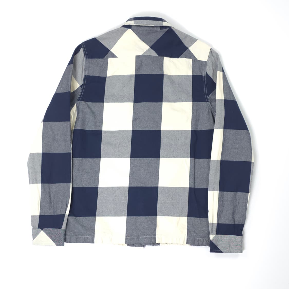 바버 코튼 체크셔츠 네이비-아이보리 체크 (L) 상품이미지2