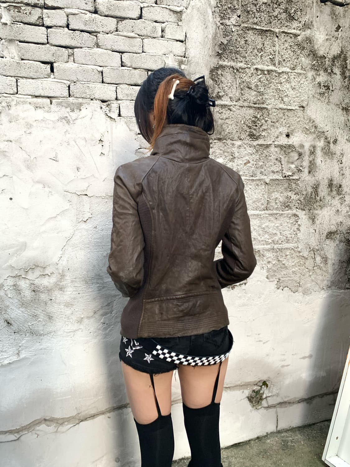 Mocha brown lambskin bono leather jacket 상품이미지4
