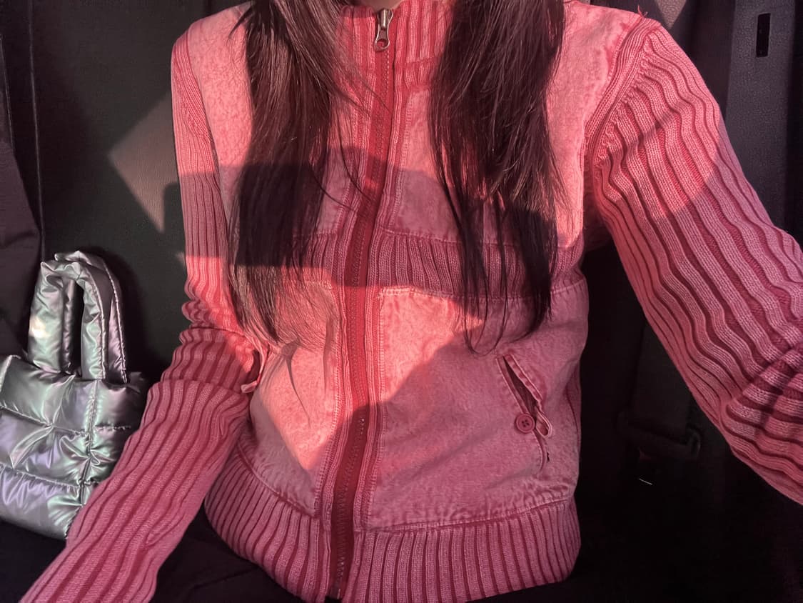 빈티지 핑크 집업 상품이미지3