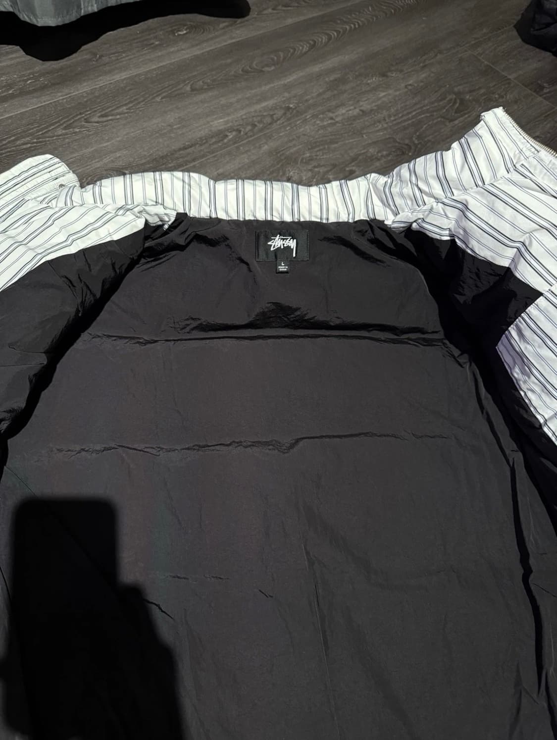 스투시 스트라이프 패딩 L 상품이미지4