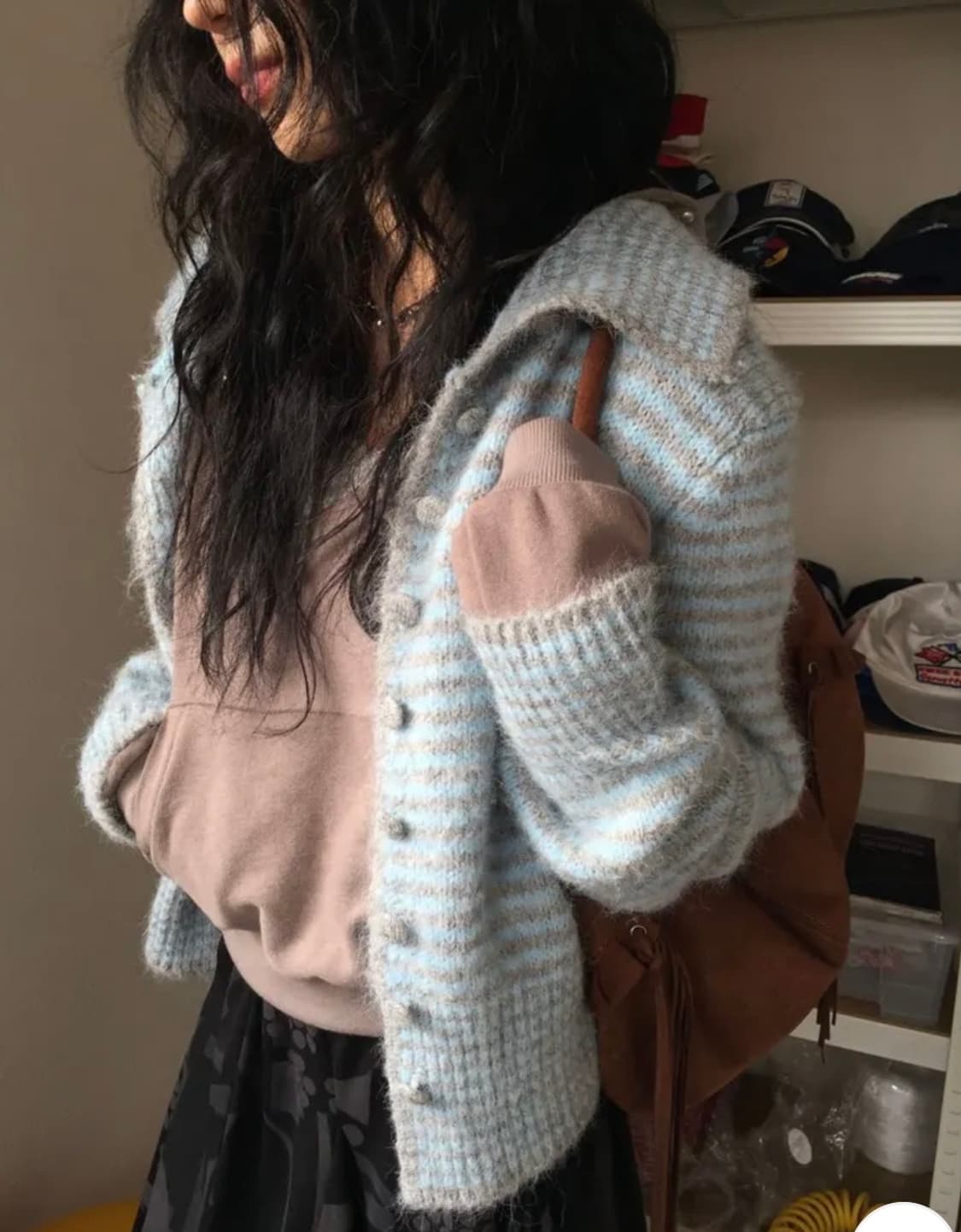 모래하우스 퍼피 빈버튼 가디건 블루 상품이미지2