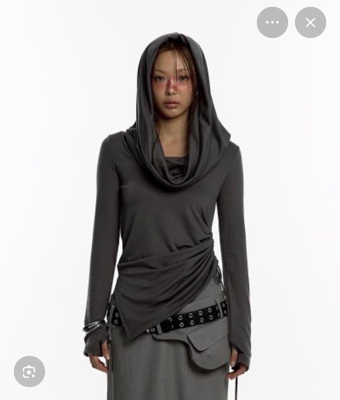 카시코 카울 후드 롱슬리브 차콜 상품이미지3