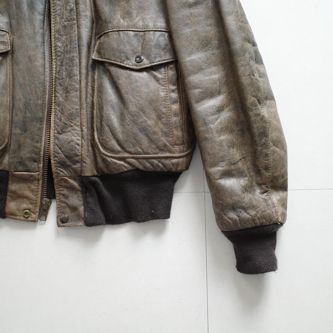 80s 쇼트 SCHOTT I.S.674 A2 플라이트 레더자켓 USA 상품이미지3