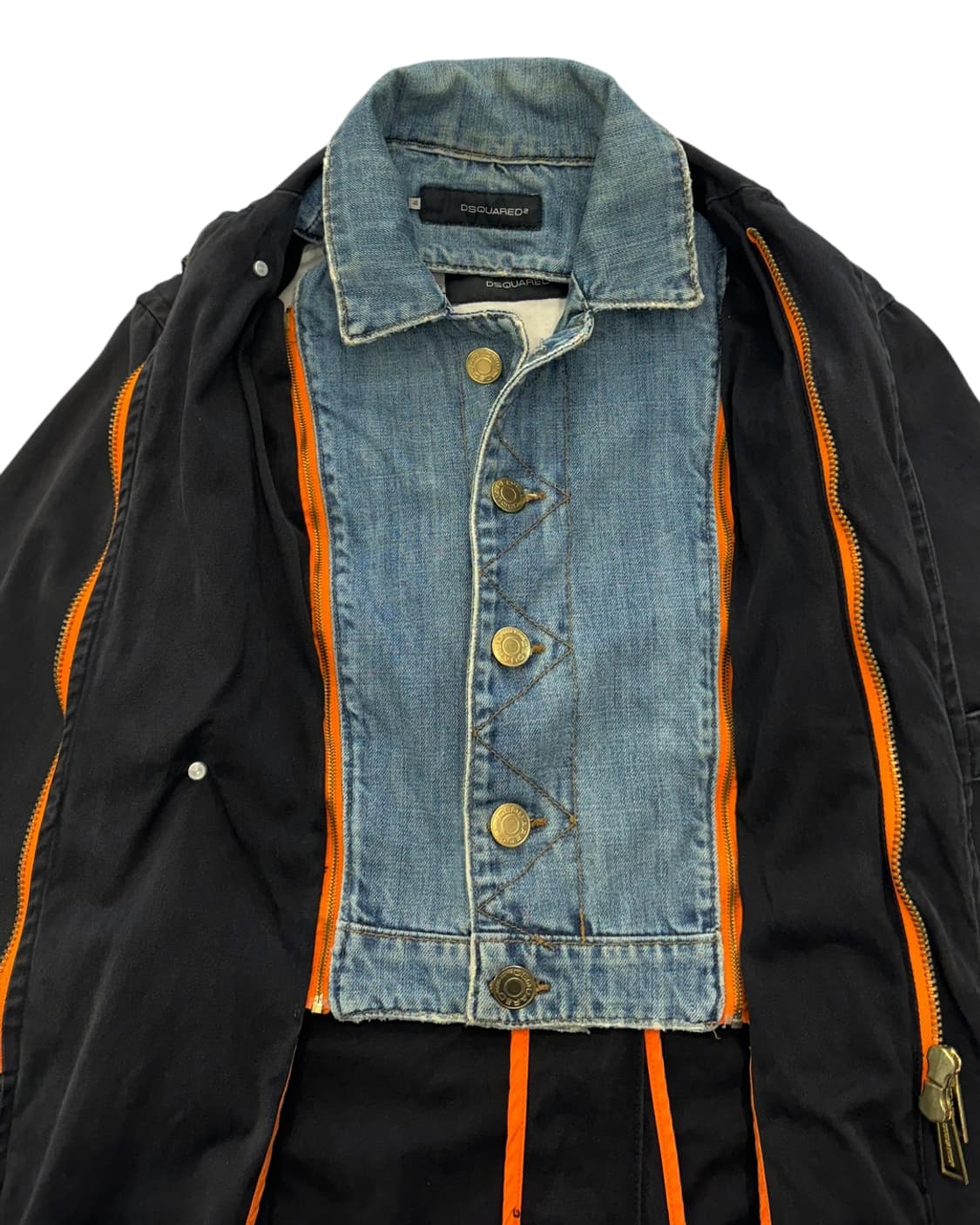 디스퀘어드2 05SS 데님 레이어드 밀리터리 자켓 블랙 상품이미지9