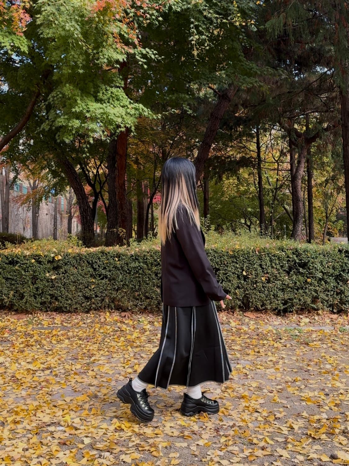 스티치 밴딩 스커트 상품이미지1