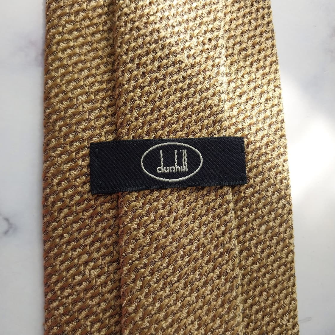 던힐 실크 골드 직조 패턴 넥타이 9.2cm A+~A등급 K2267 상품이미지8