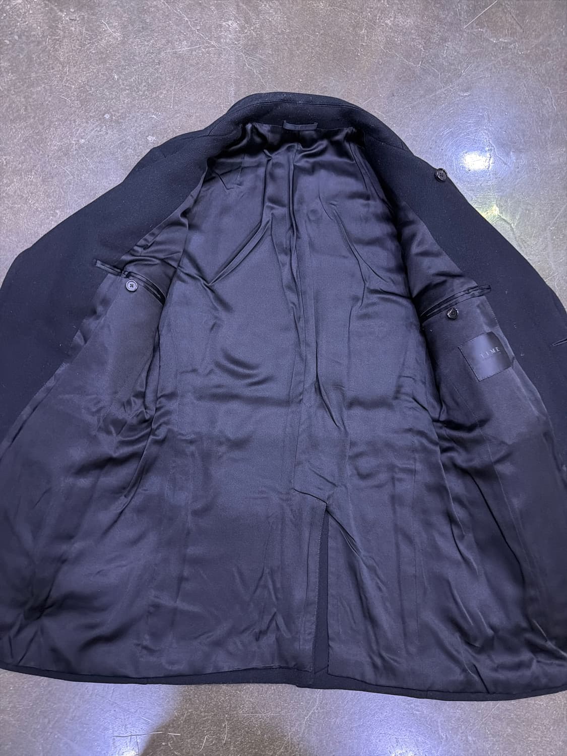 타임옴므 울 캐시미어 블렌드 피코트 블랙 95 상품이미지7