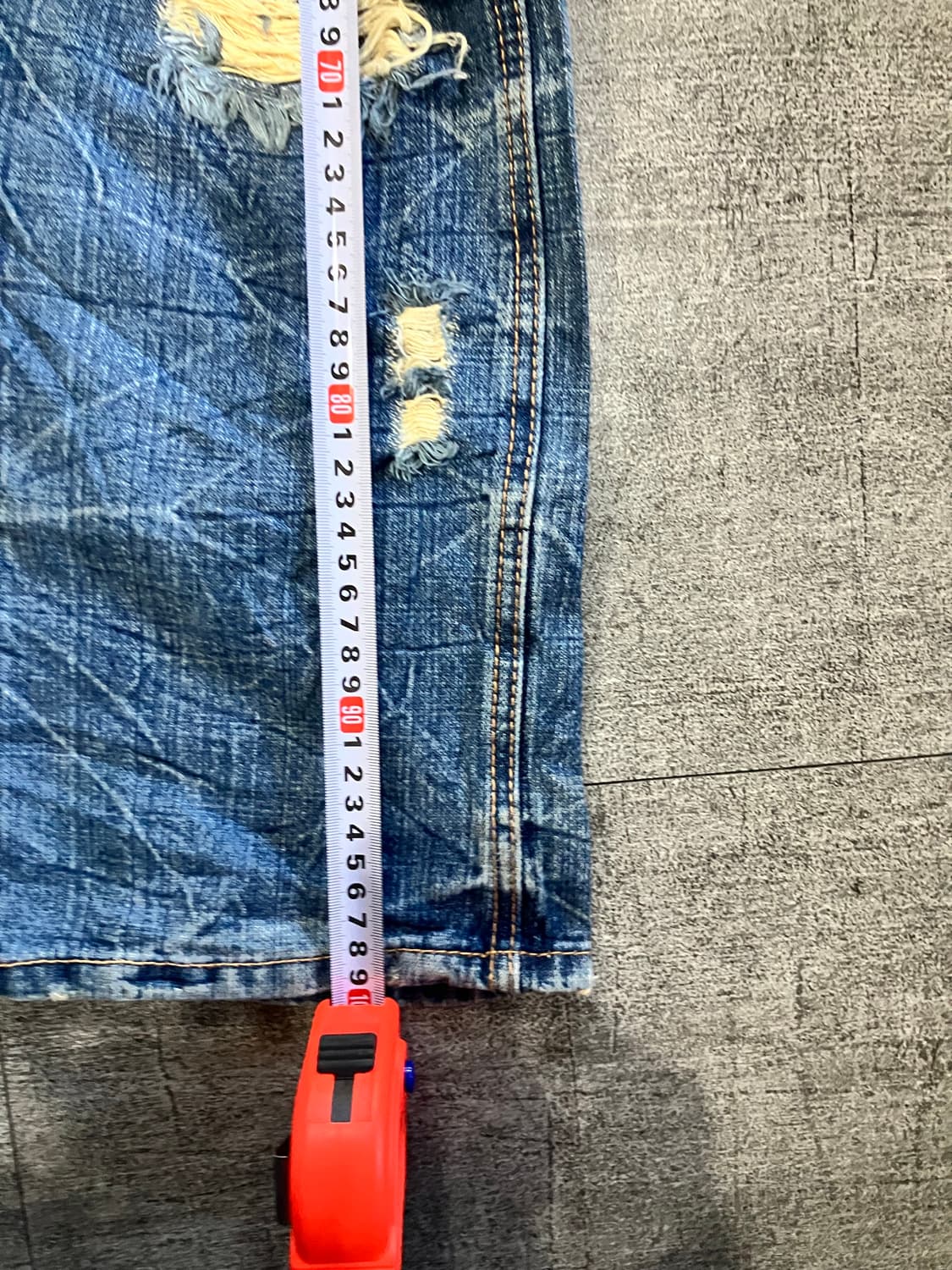 일본빈티지 Aft 핀터깔y2k 고딕펑크 보헤미안 데미지데님팬츠 상품이미지4