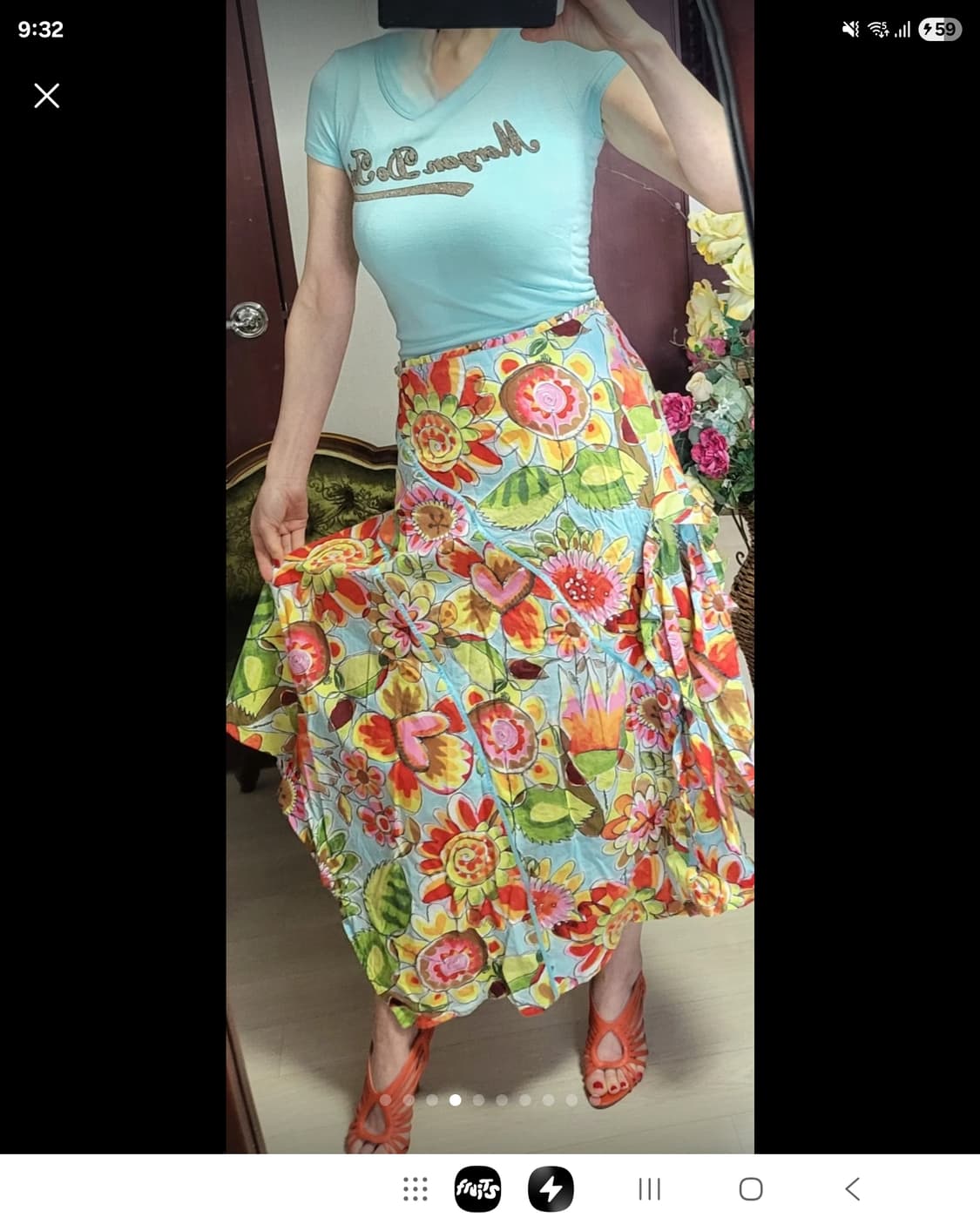 오일릴리 해바라기 언밸런스 스컷 상품이미지2