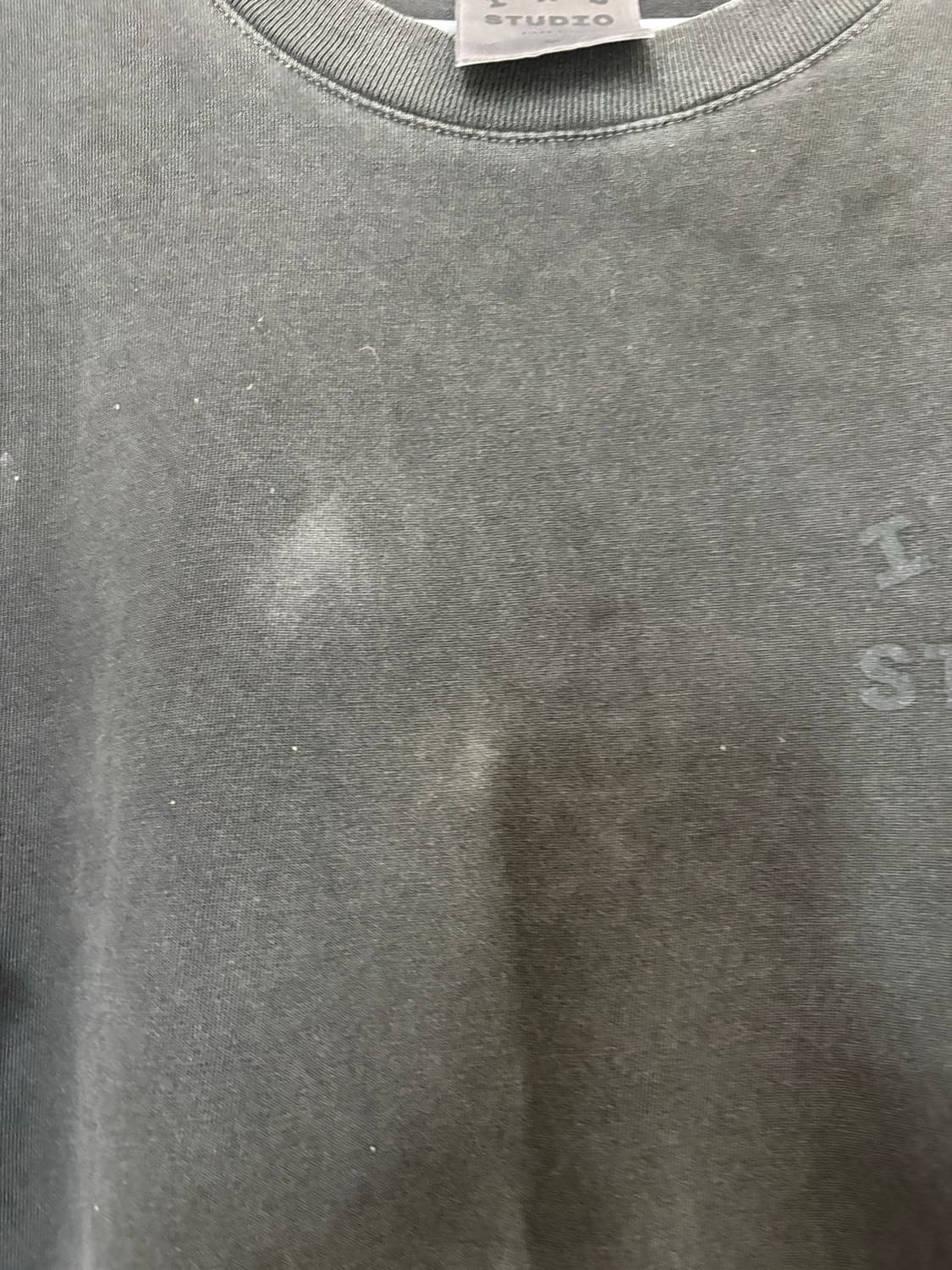 아이앱 스튜디오 피그먼트 티셔츠 블랙 상품이미지3