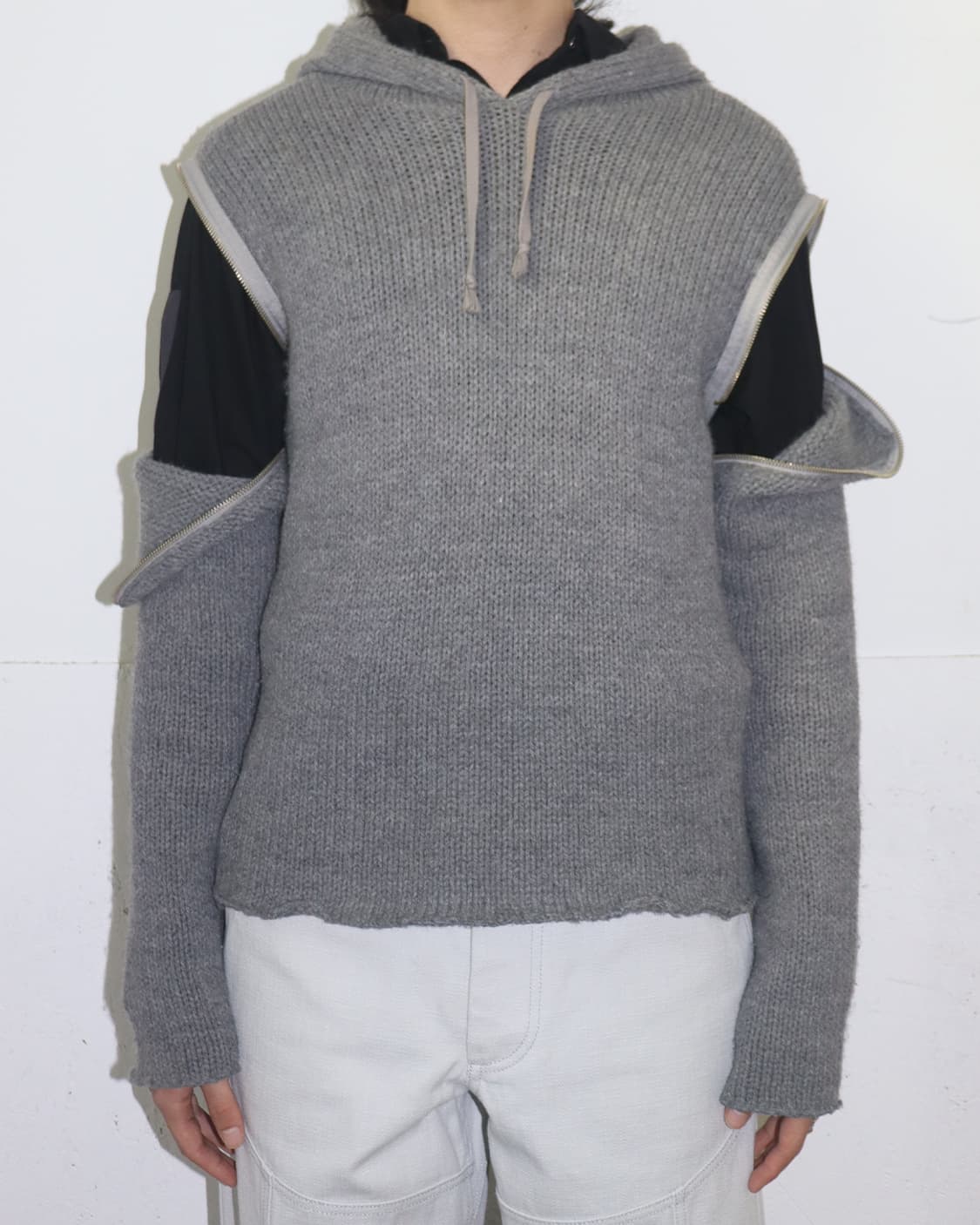 장 콜로나 니트 후디 위드 디테쳐블 슬리브 상품이미지2