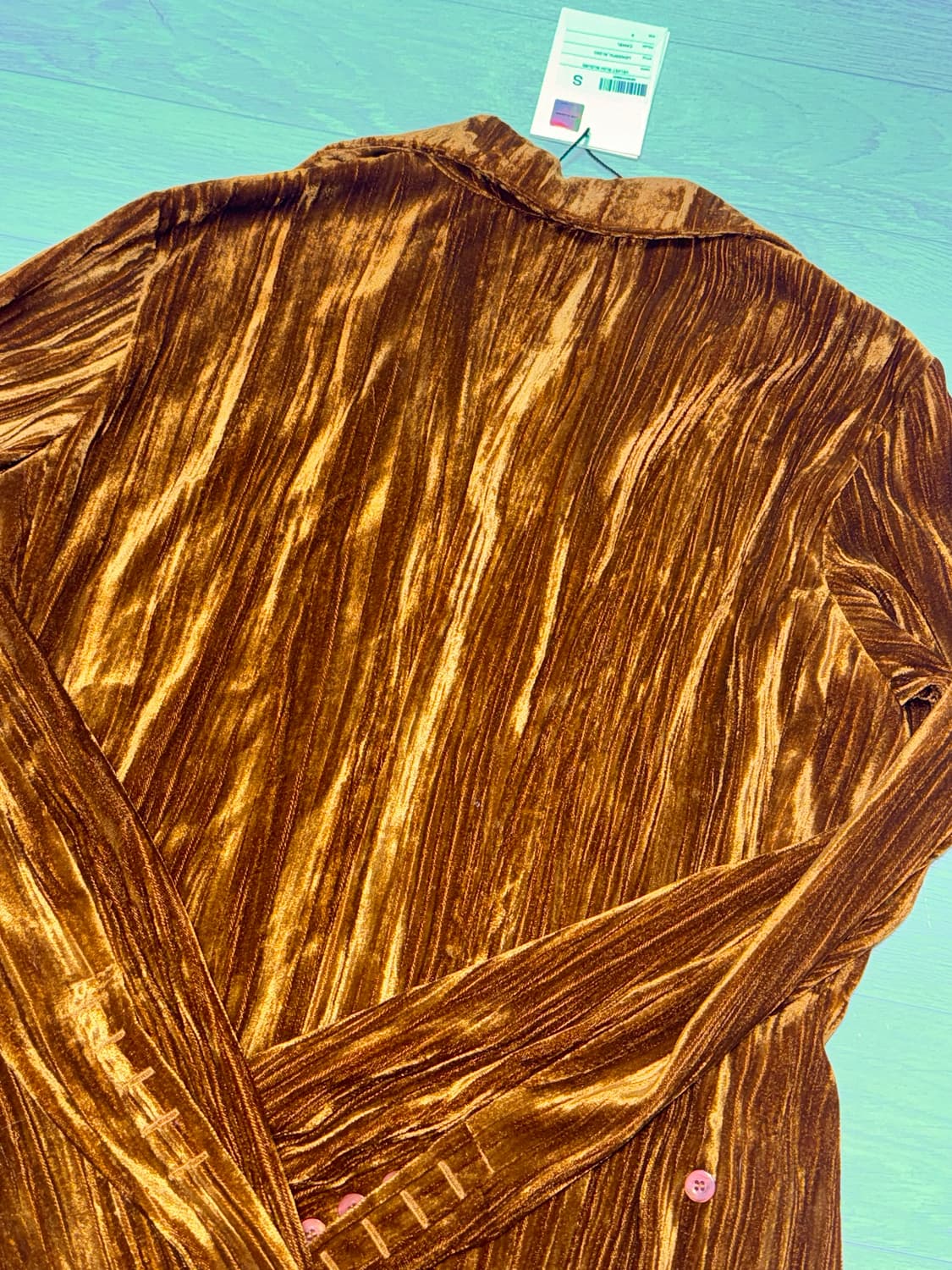 로우클래식 벨벳 슬림 블라우스 카멜 S 상품이미지7