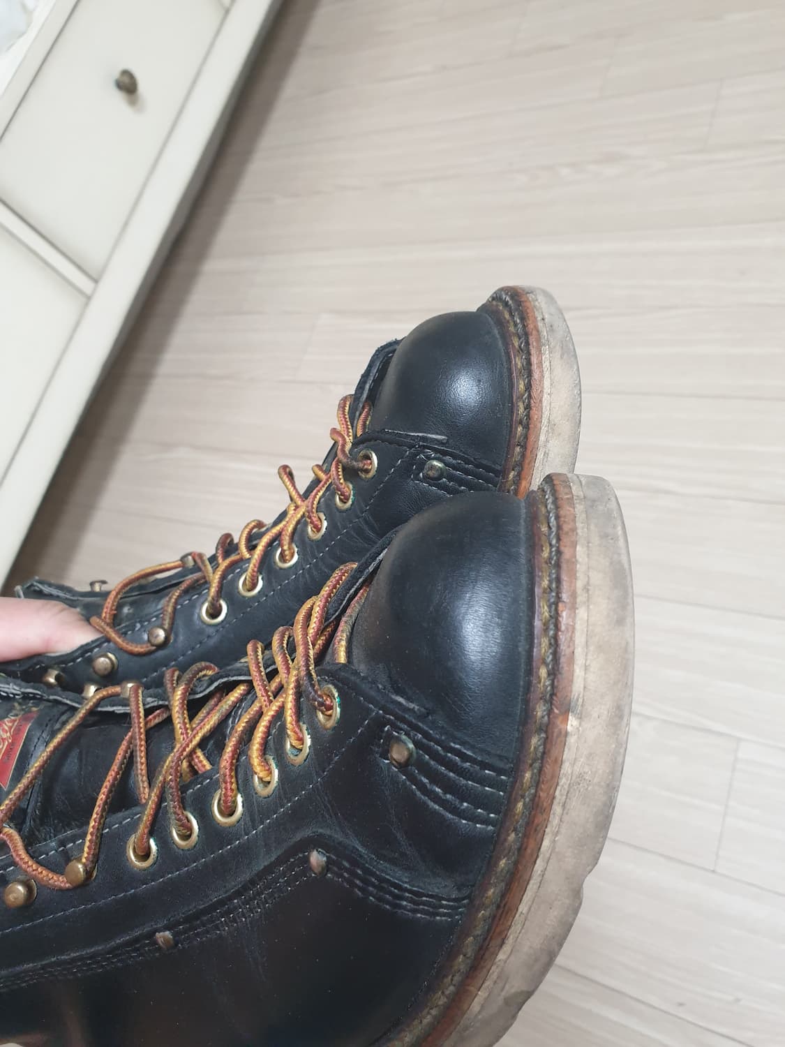 쏘로굿usa 검정색 가죽 워크 몽키부츠(265-270) 상품이미지5