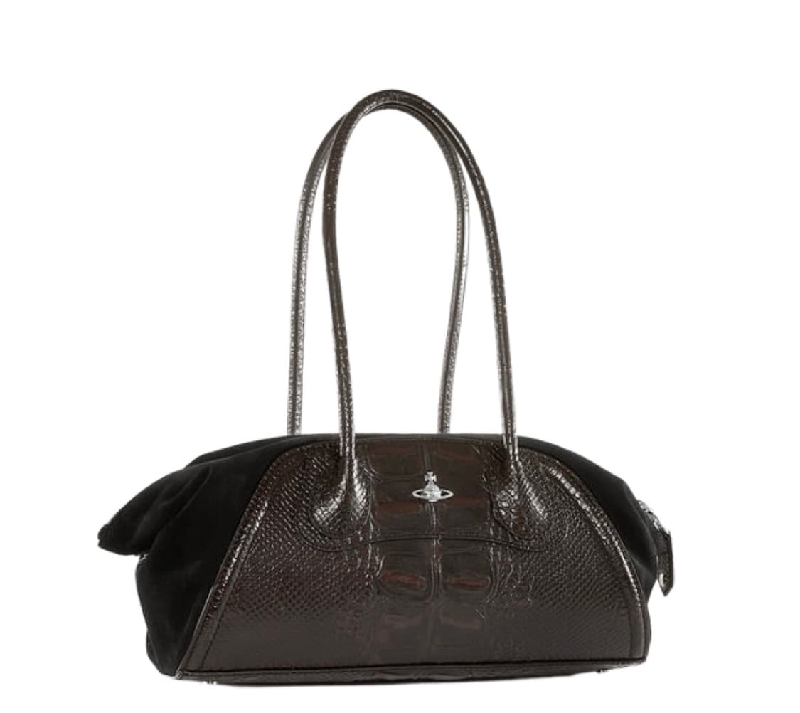 비비안 웨스트우드 셜리 스몰 홀드올 브라운 블랙 상품이미지2