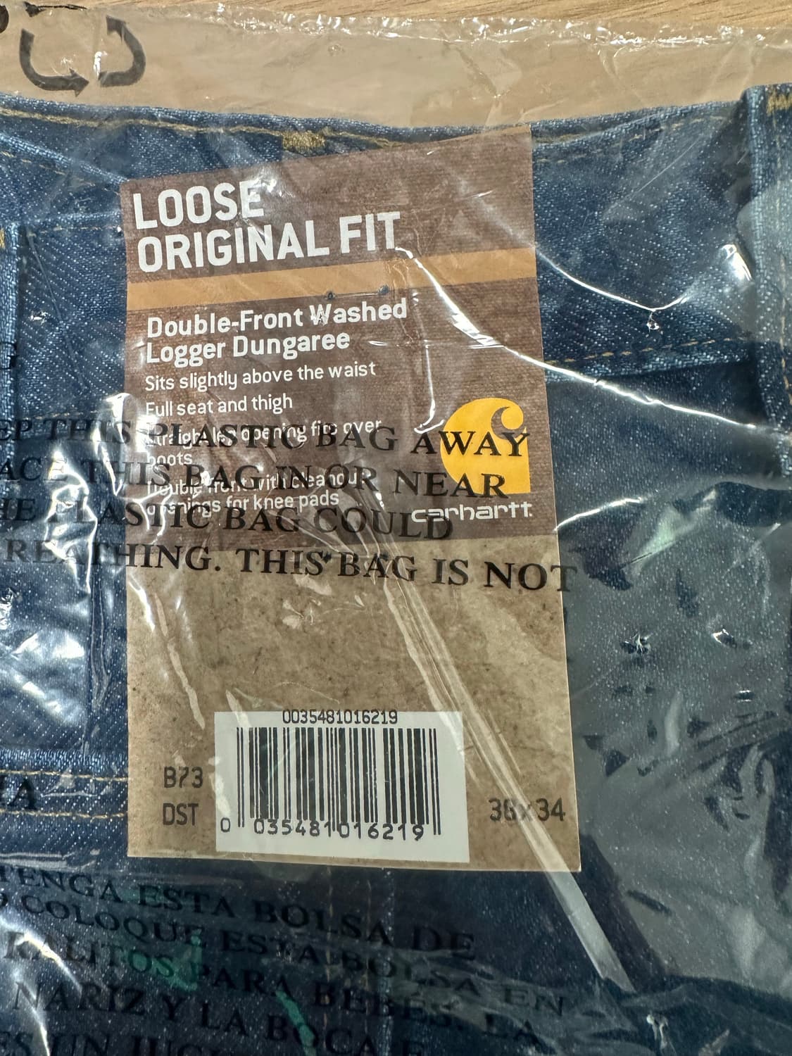 38x34 칼하트 더블니 B73 DST 다크스톤 카펜터 워크웨어 청바지 상품이미지3