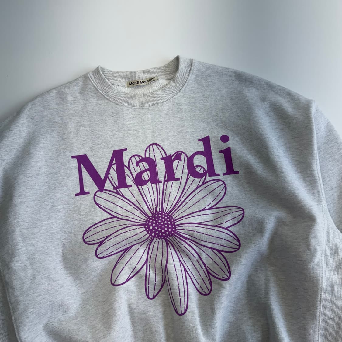 Mardi Mercredi 마르디메크르디 퍼플 로고 멜란지 맨투맨  상품이미지4