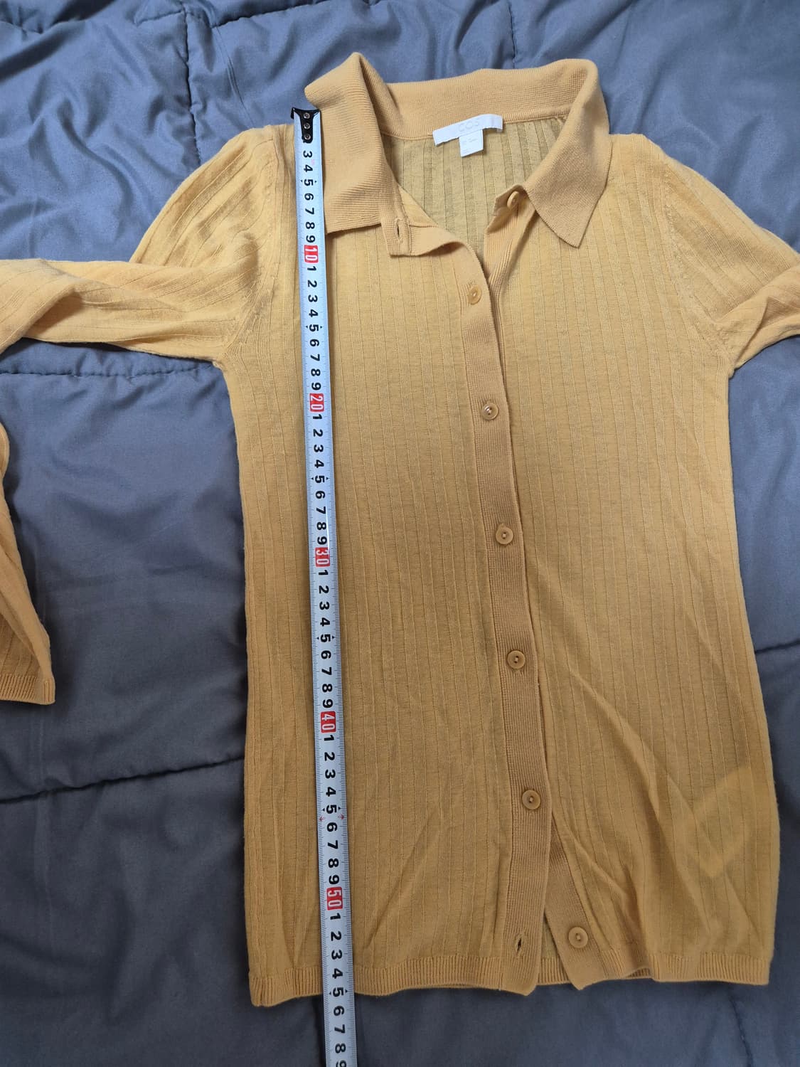 코스 COS 얇은 리브드 울 니트 가디건 시스루 상품이미지8