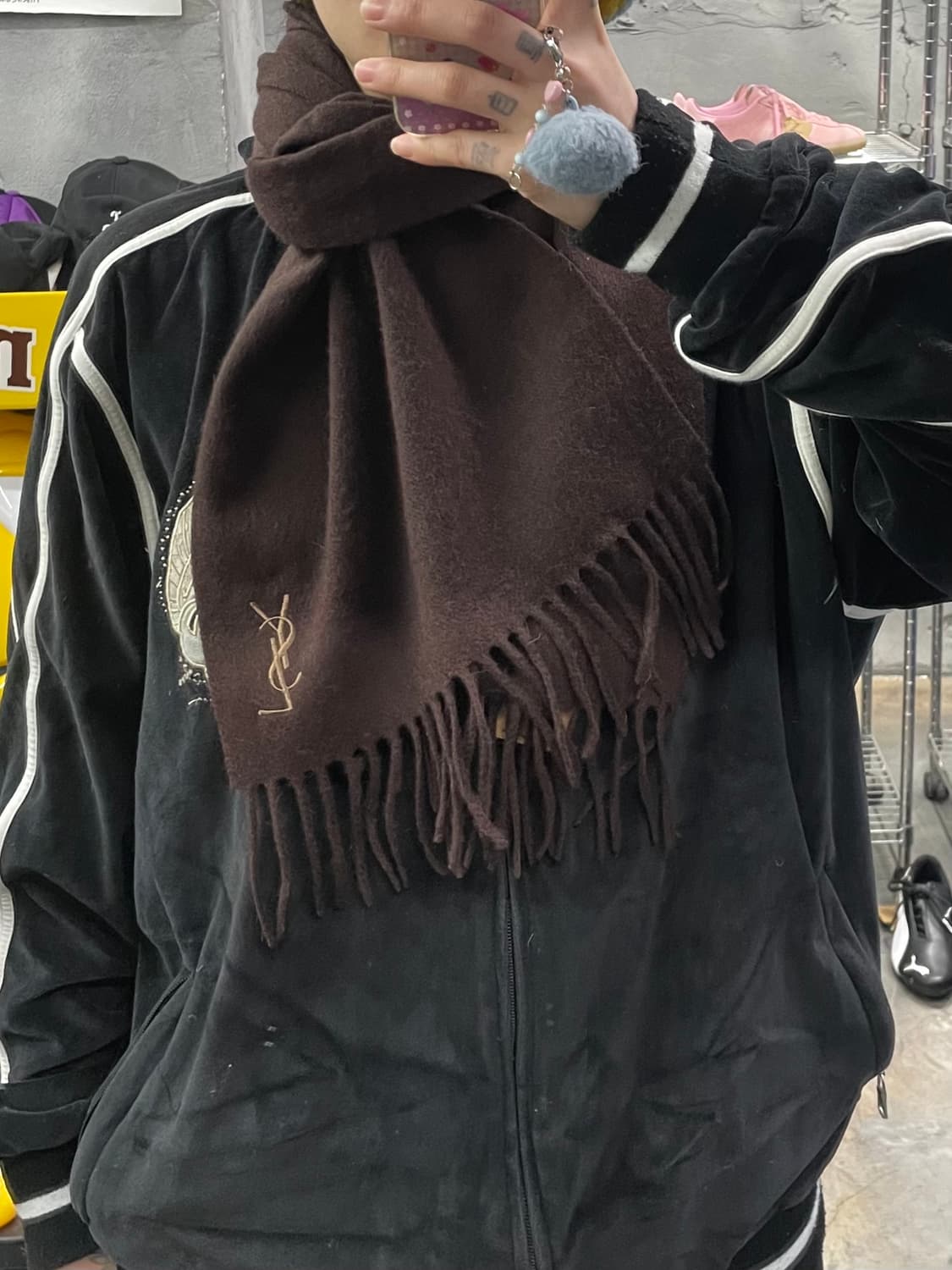 입생로랑 브라운 머플러 상품이미지6