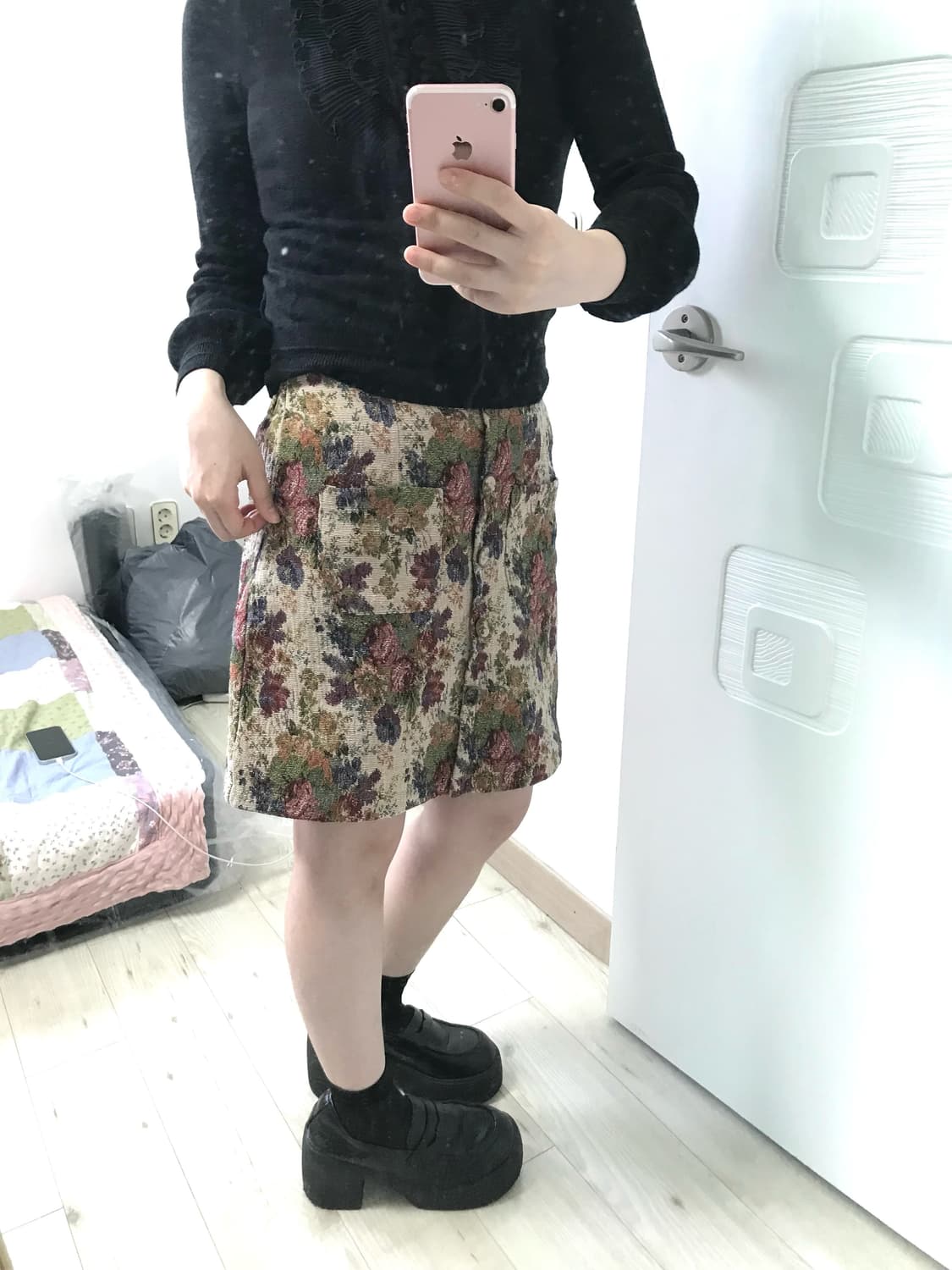 jacquard flower skirt 상품이미지4