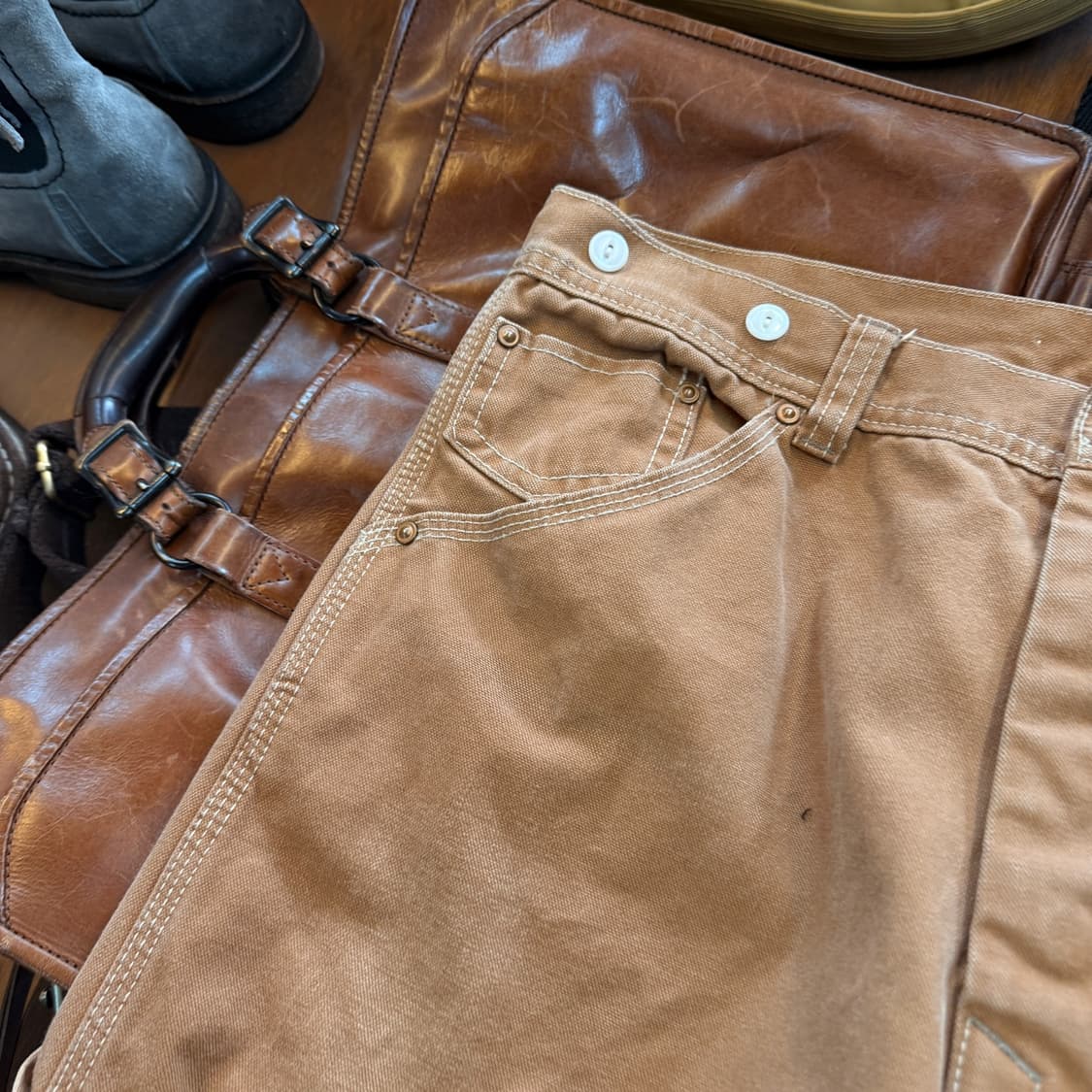 RNA 일본 브랜드 더블니 카펜터 캔버스 팬츠 33 32 상품이미지3