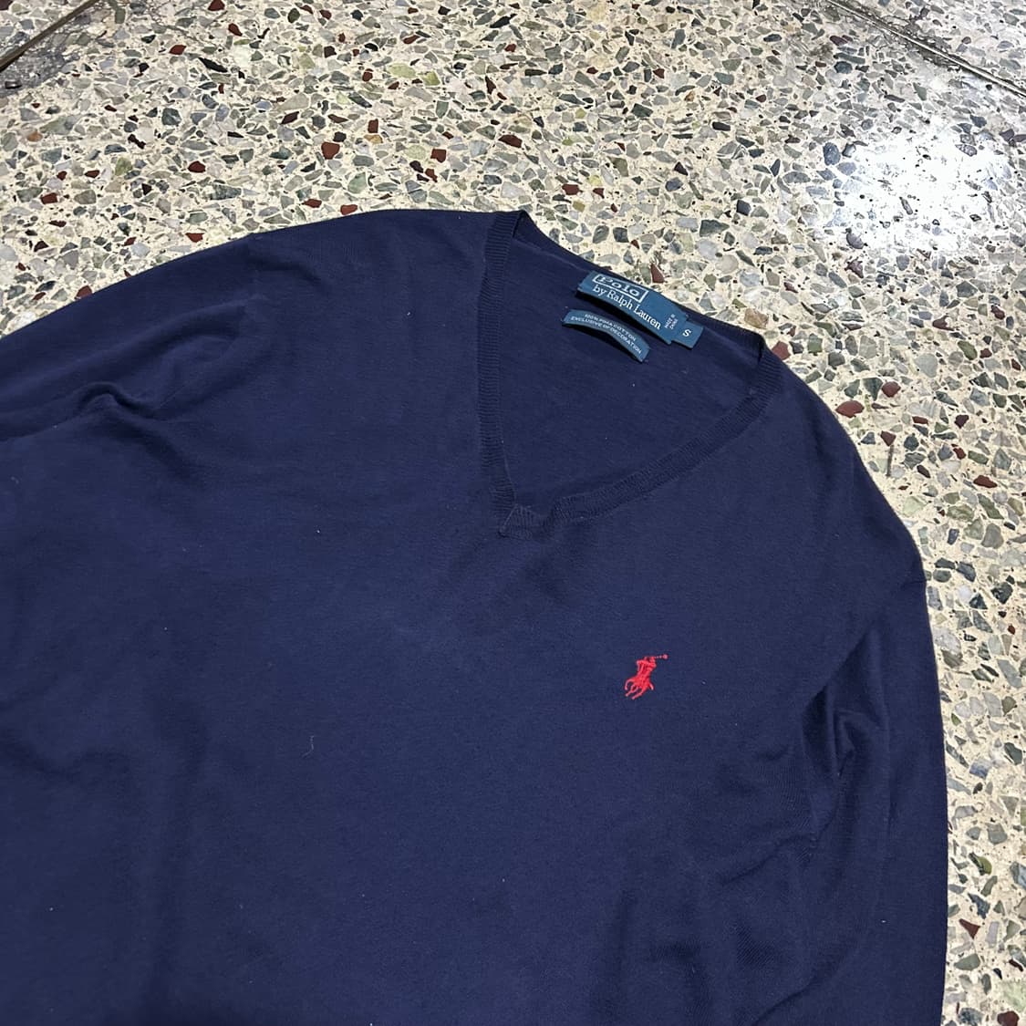 폴로 랄프로렌(POLO RalphLauren)피마 코튼 네이비 브이넥니트 상품이미지2