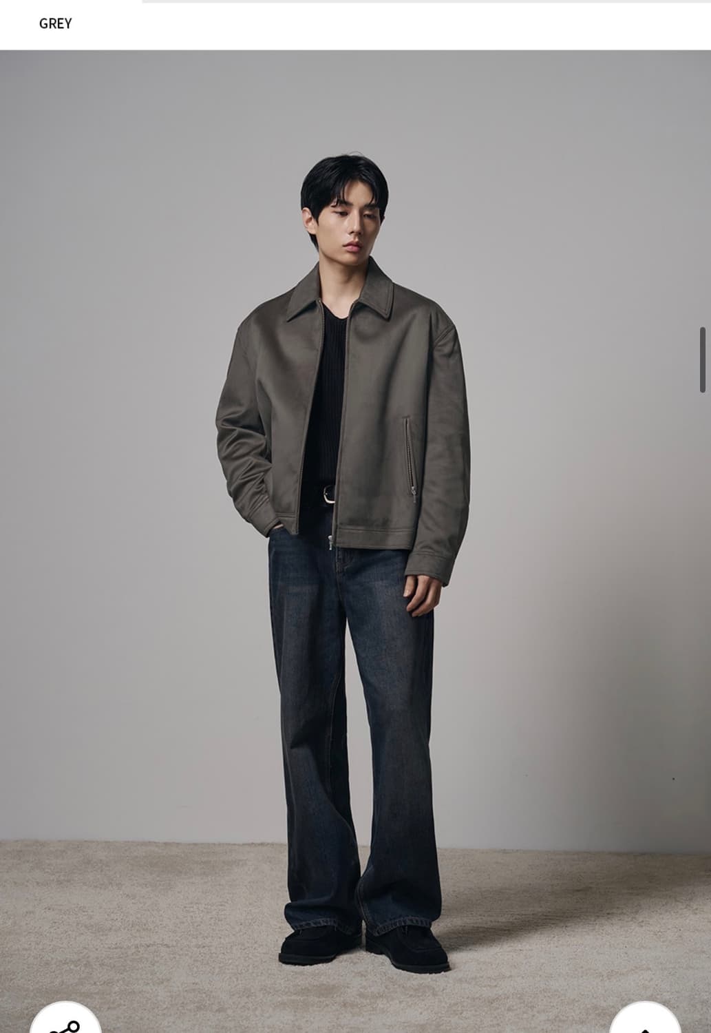 (XL) 드로우핏 리에디션 스웨이드 자켓 [GREY] 판매 상품이미지4