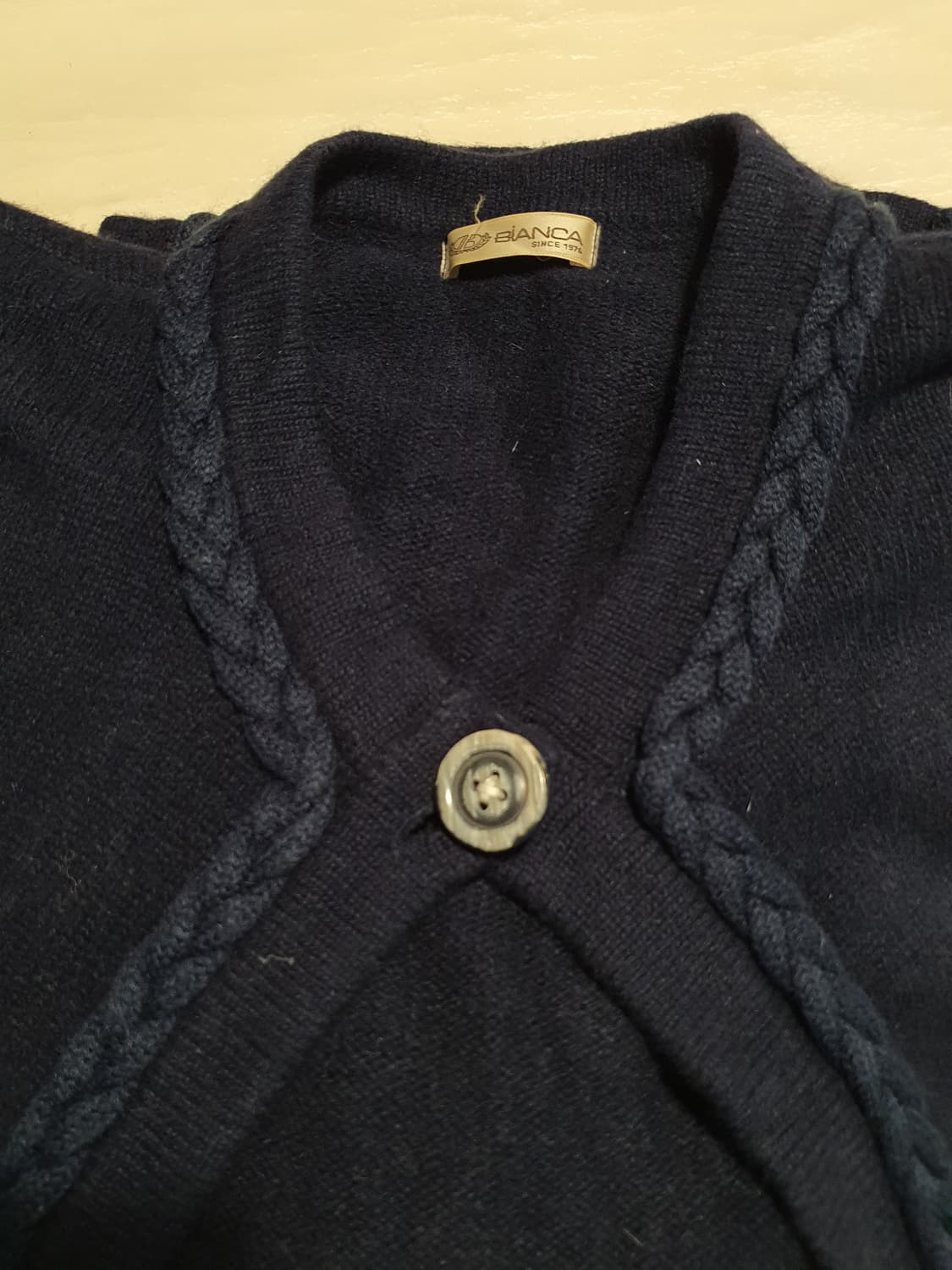 [빈티지] 네이비색 꽈배기 니트 가디건 비앙카 가디건 상품이미지8