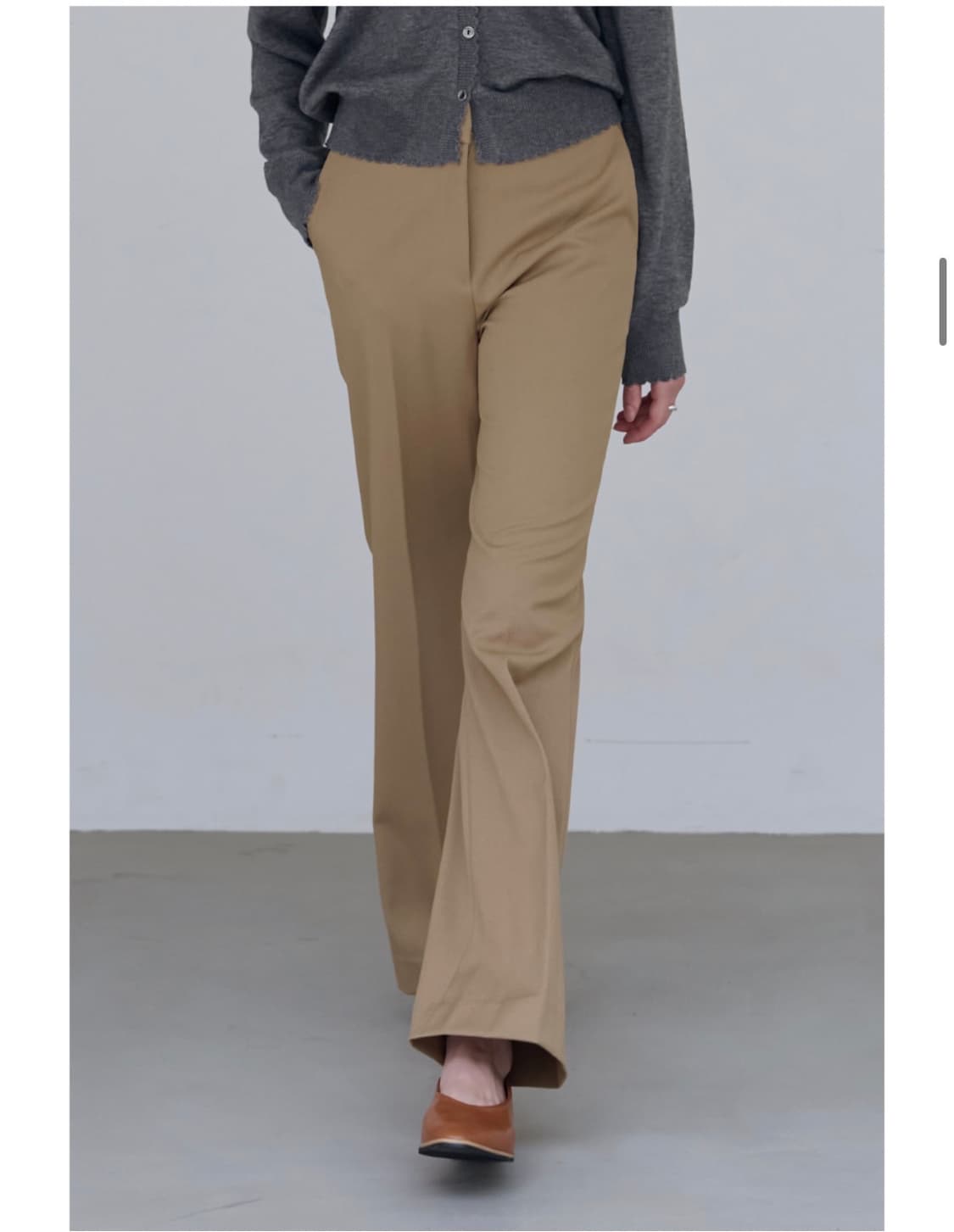 (새상품)(S) 드로우핏 우먼 컴피 울 슬림 부츠컷 슬랙스 [BEIGE] 상품이미지6