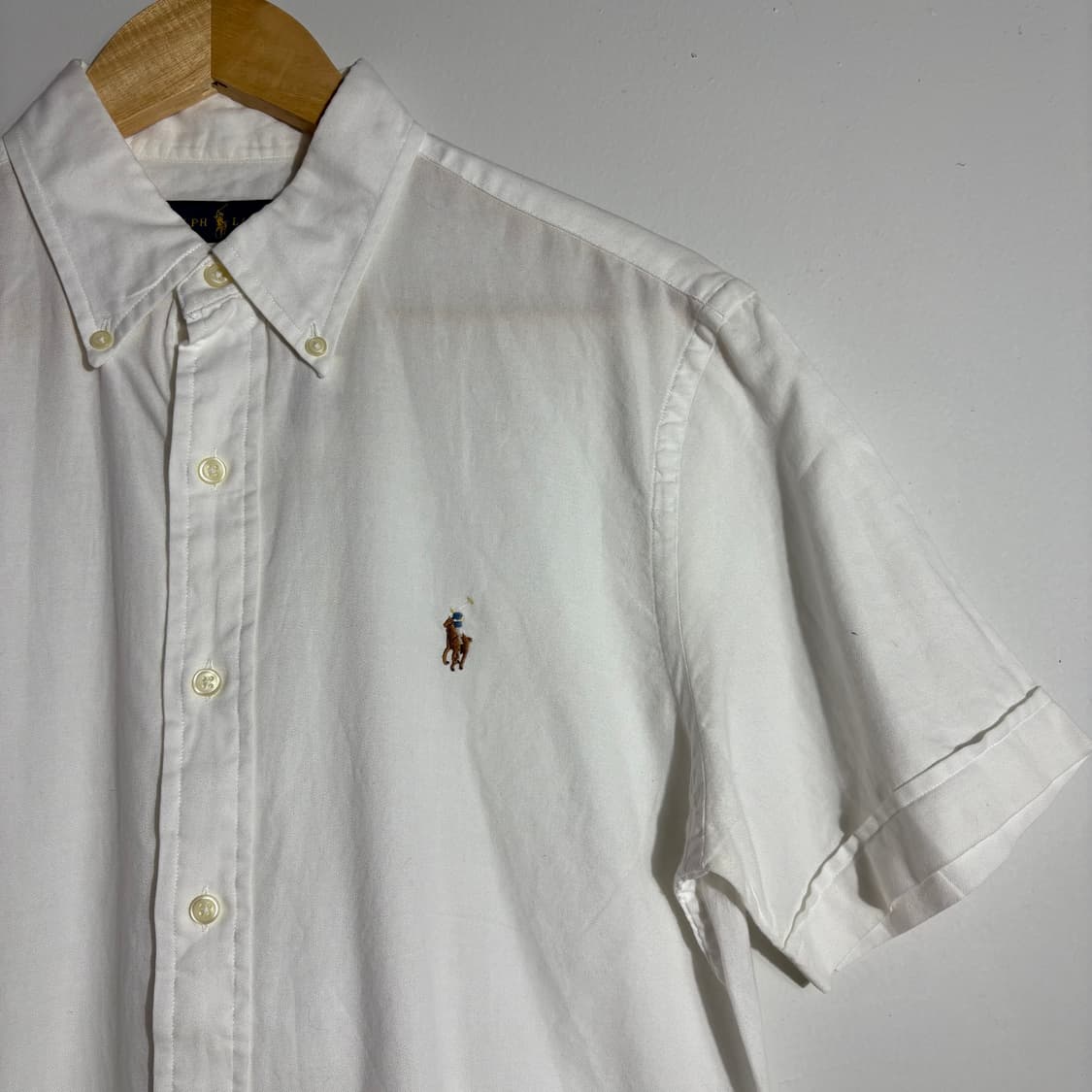 폴로 랄프로렌 빈티지 화이트 반팔 버튼다운 셔츠 (무료배송) 상품이미지2