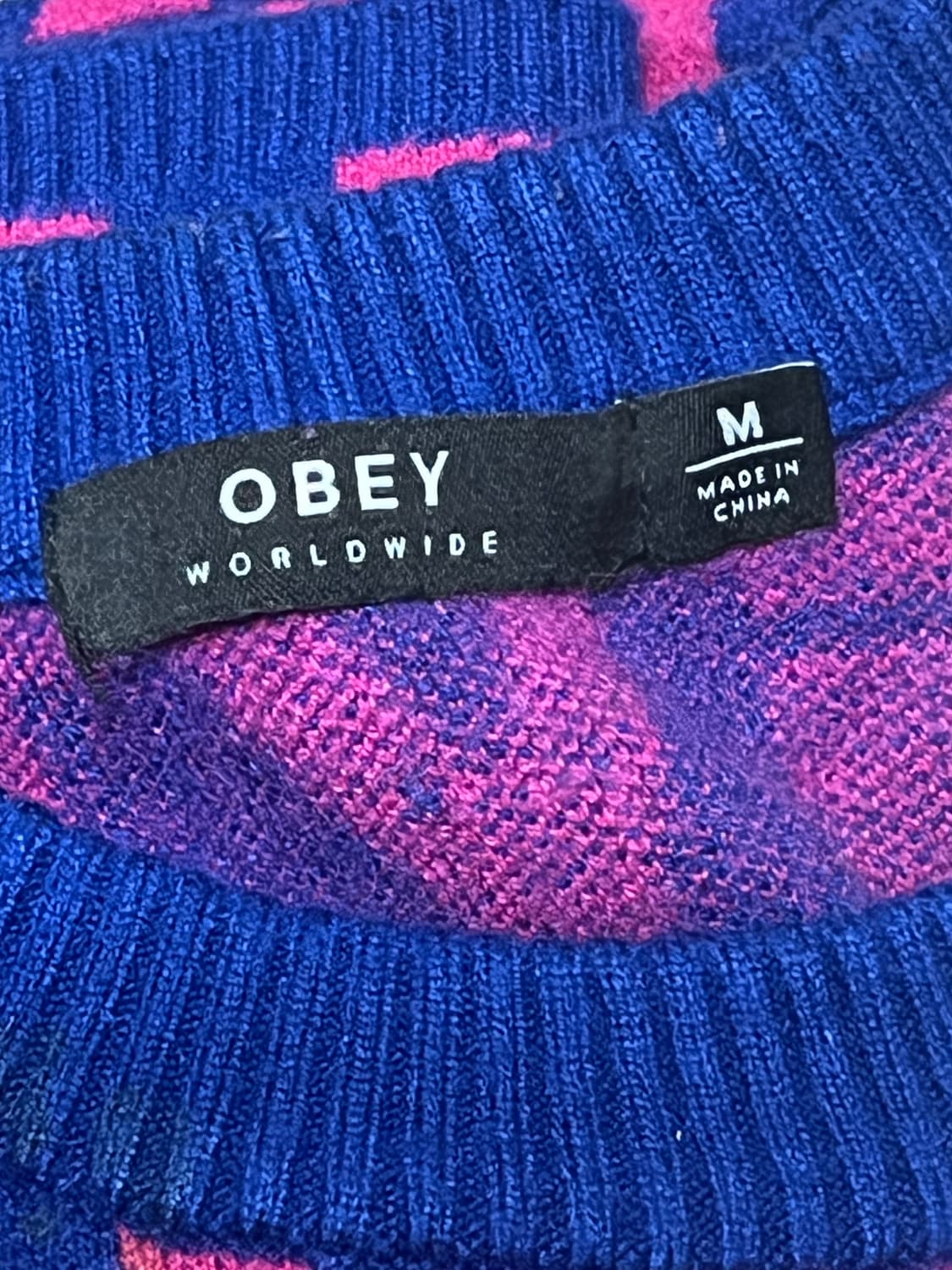 Obey Bold Logo Jacquard Knit Sweater  상품이미지3