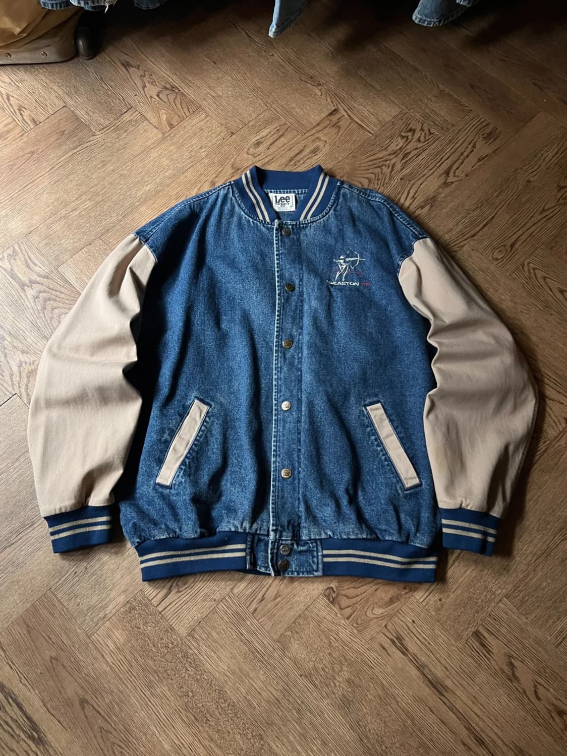 [XL]90's Lee SPORT 리 스포츠 데님 바시티 자켓 상품이미지1