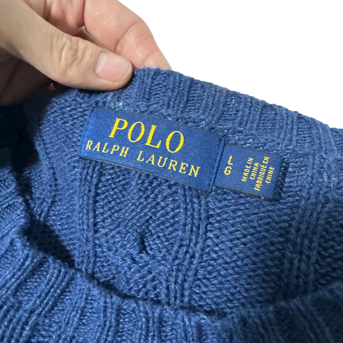 신형 폴로 랄프로렌 딥블루 꽈배기 면니트 상품이미지3