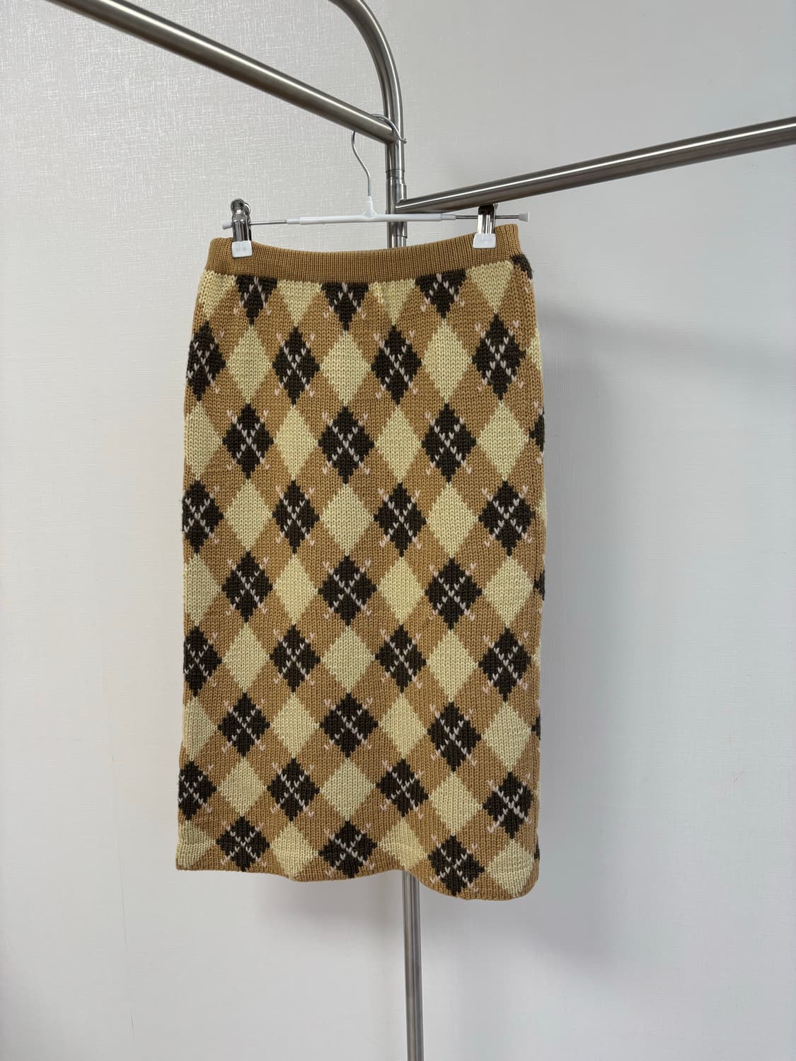 MELROSE 버터 아가일 니트 스커트 상품이미지3