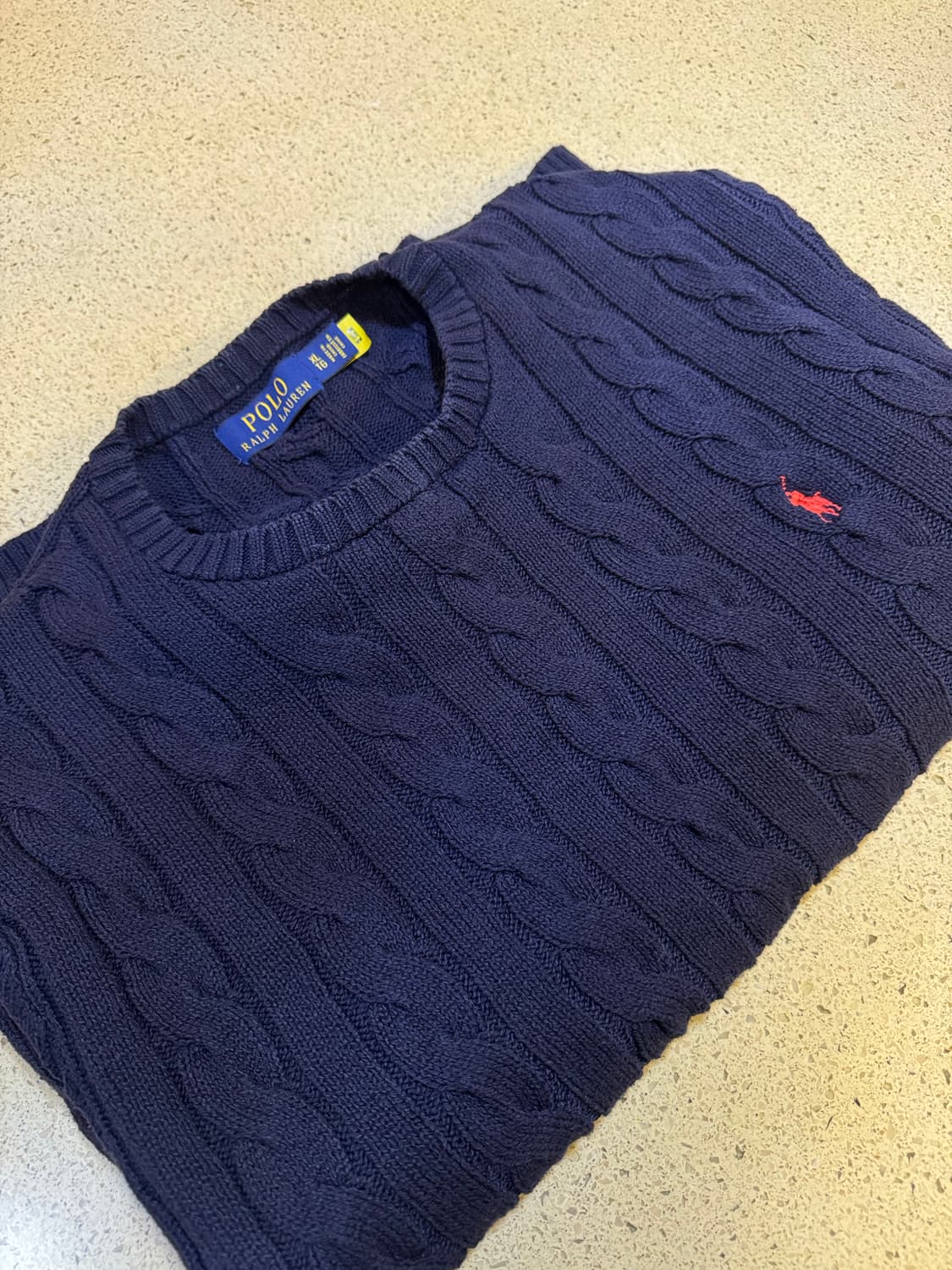 폴로 랄프로렌 꽈배기 니트 XL 네이비 상품이미지4