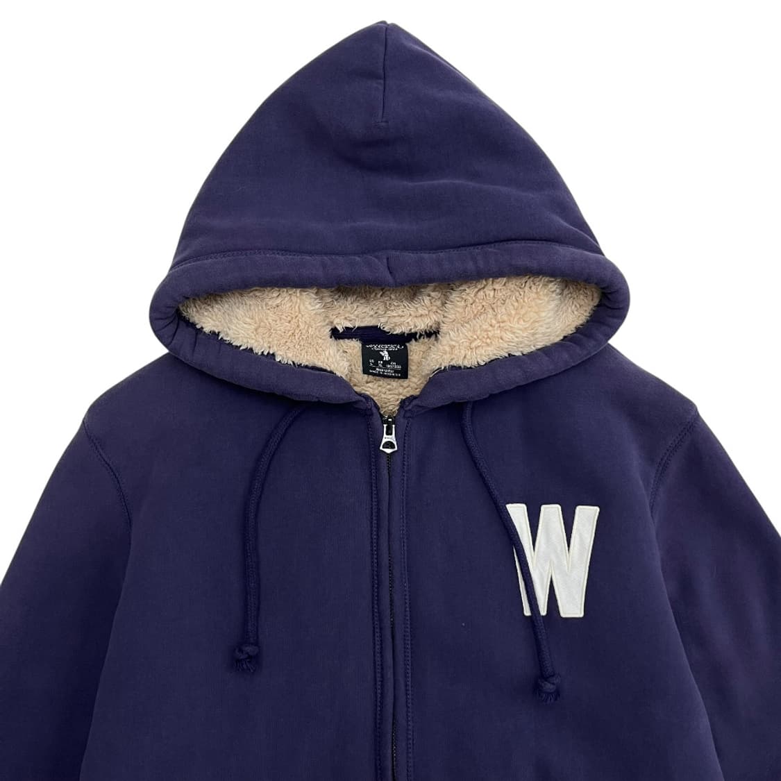 후아유 센터로고 퍼플 양털 후드집업 XL 상품이미지5