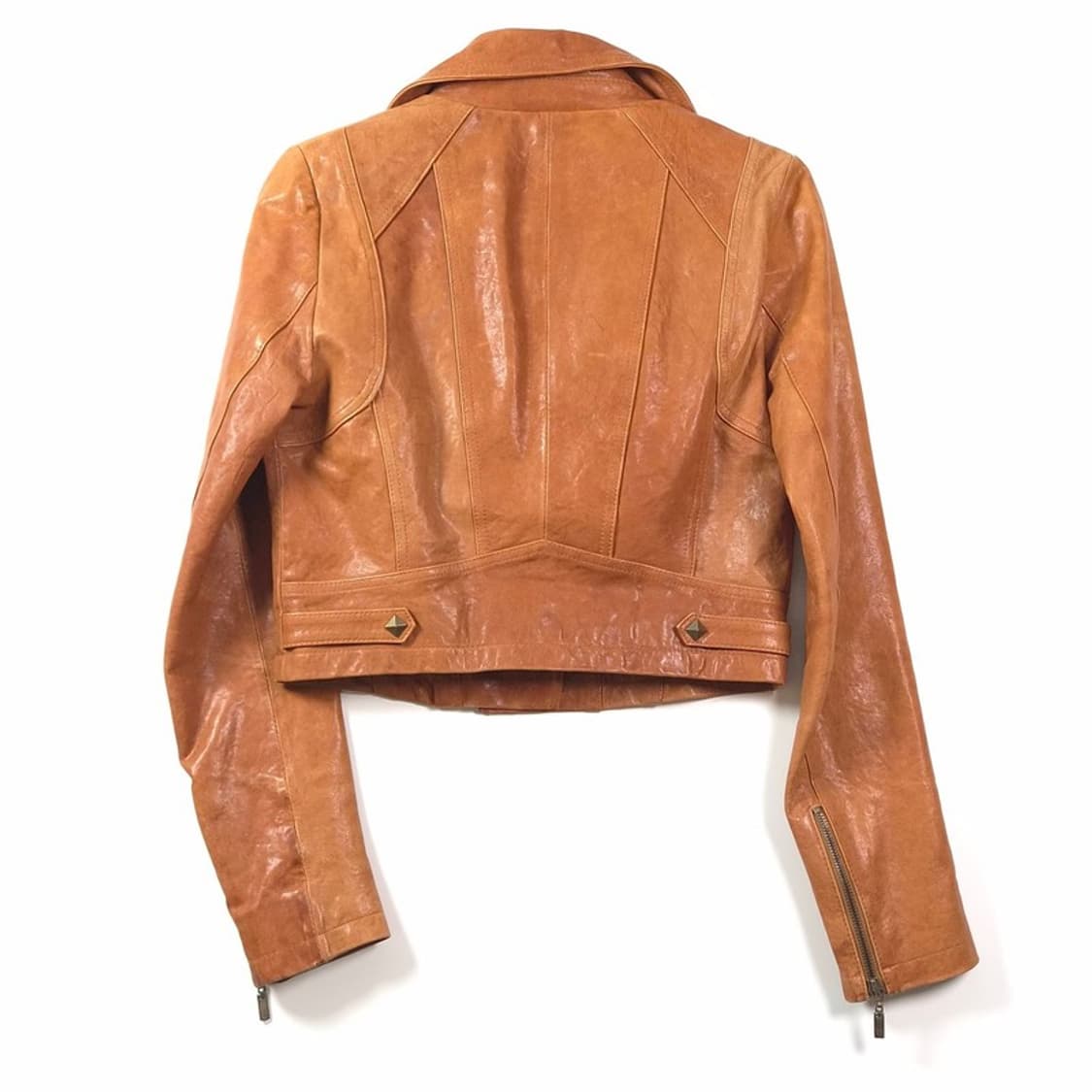 KASIBADY 리얼 양가죽 크롭 라이더 자켓 66 상품이미지4