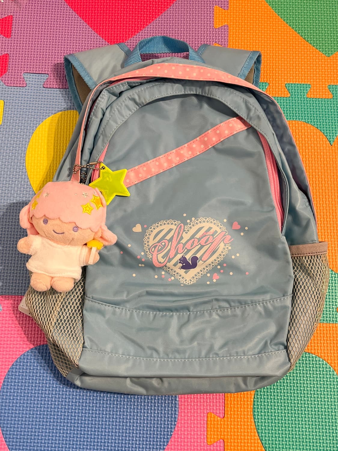 핑크 도트 포인트 블루 백팩 🌀오른쪽 상품이미지7