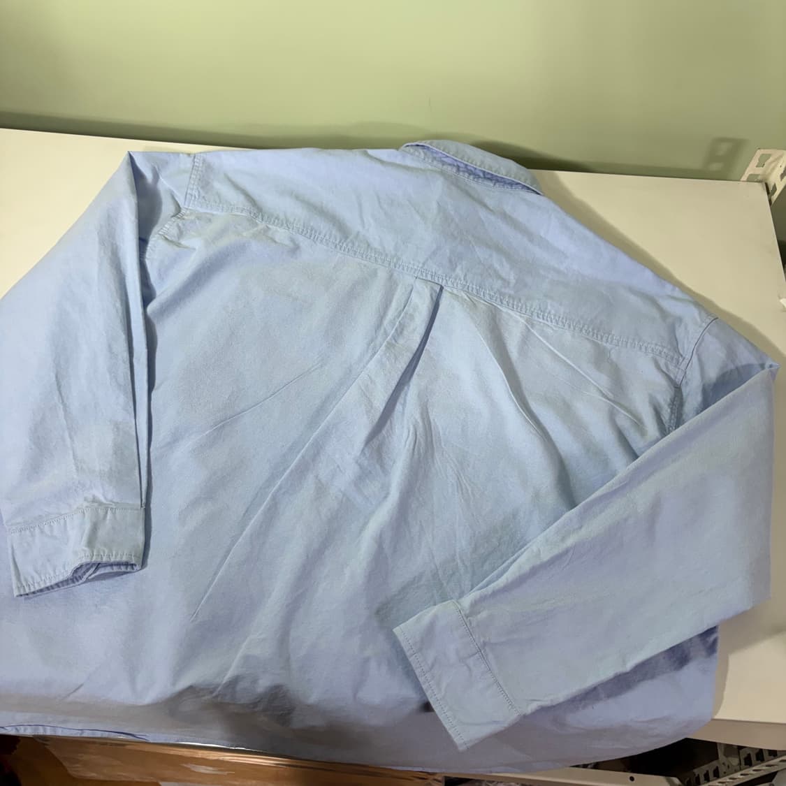 XL 트릴리온 스카이블루 원포켓 오버핏 셔츠 상품이미지3