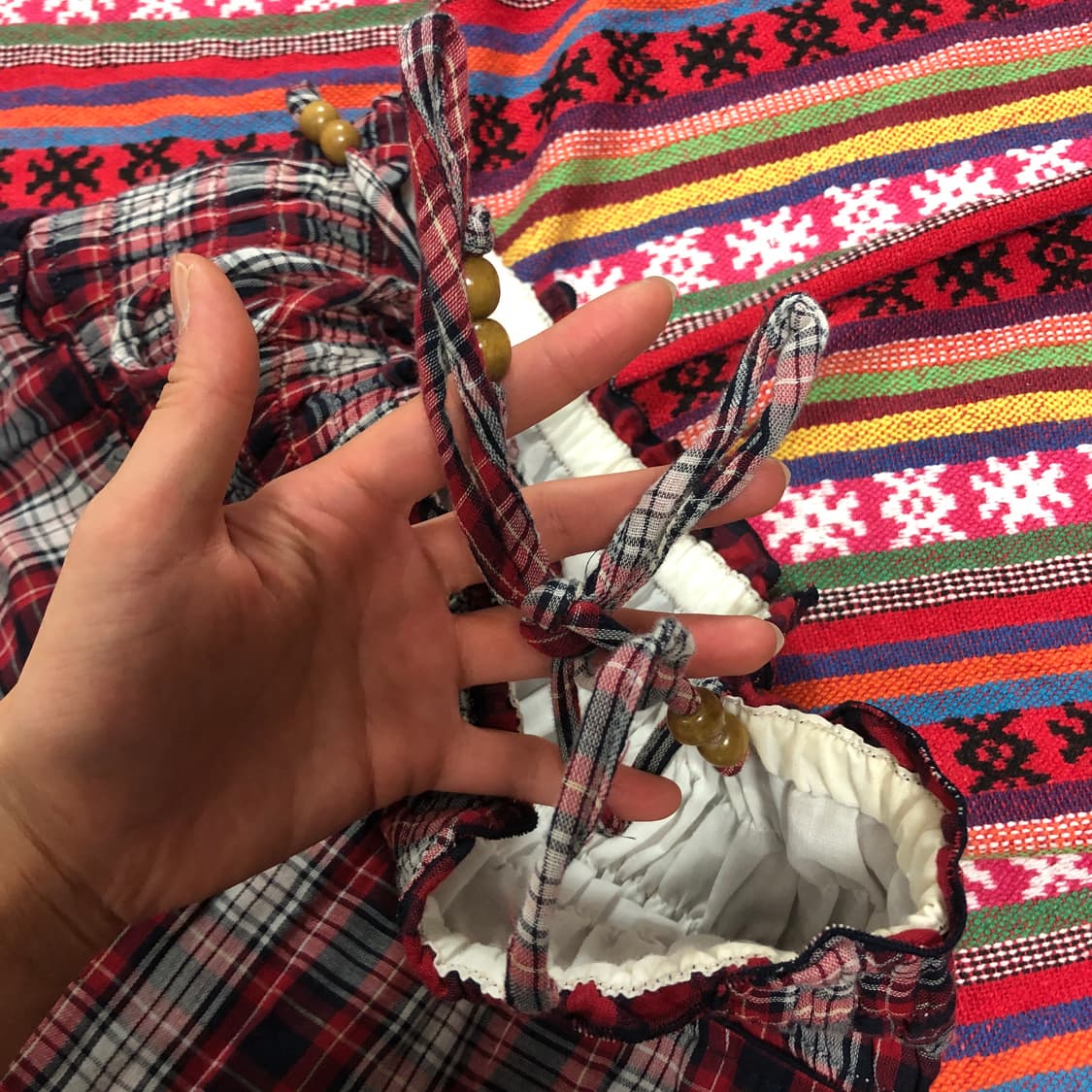 체크 롱 원피스 상품이미지2