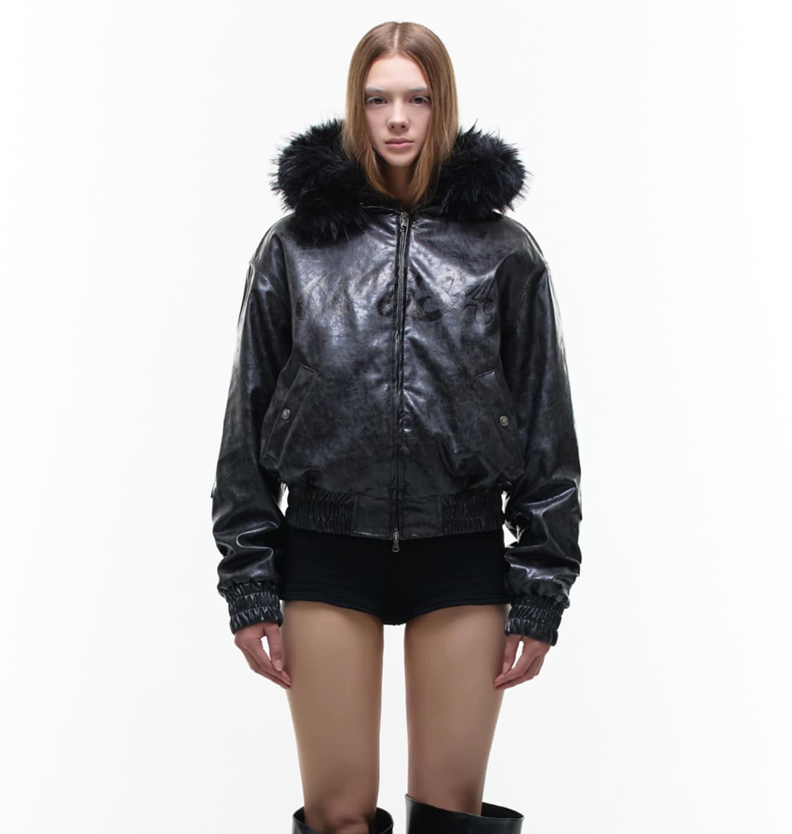 Opus HOODED LEATHER BOMBER 상품이미지1