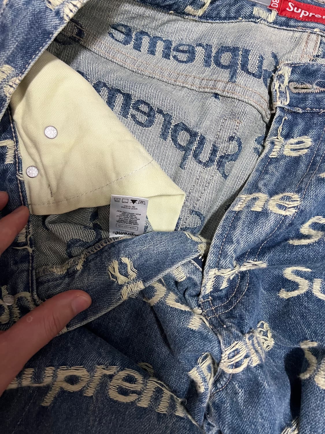 슈프림 프레이드 로고 데님 팬츠 상품이미지8