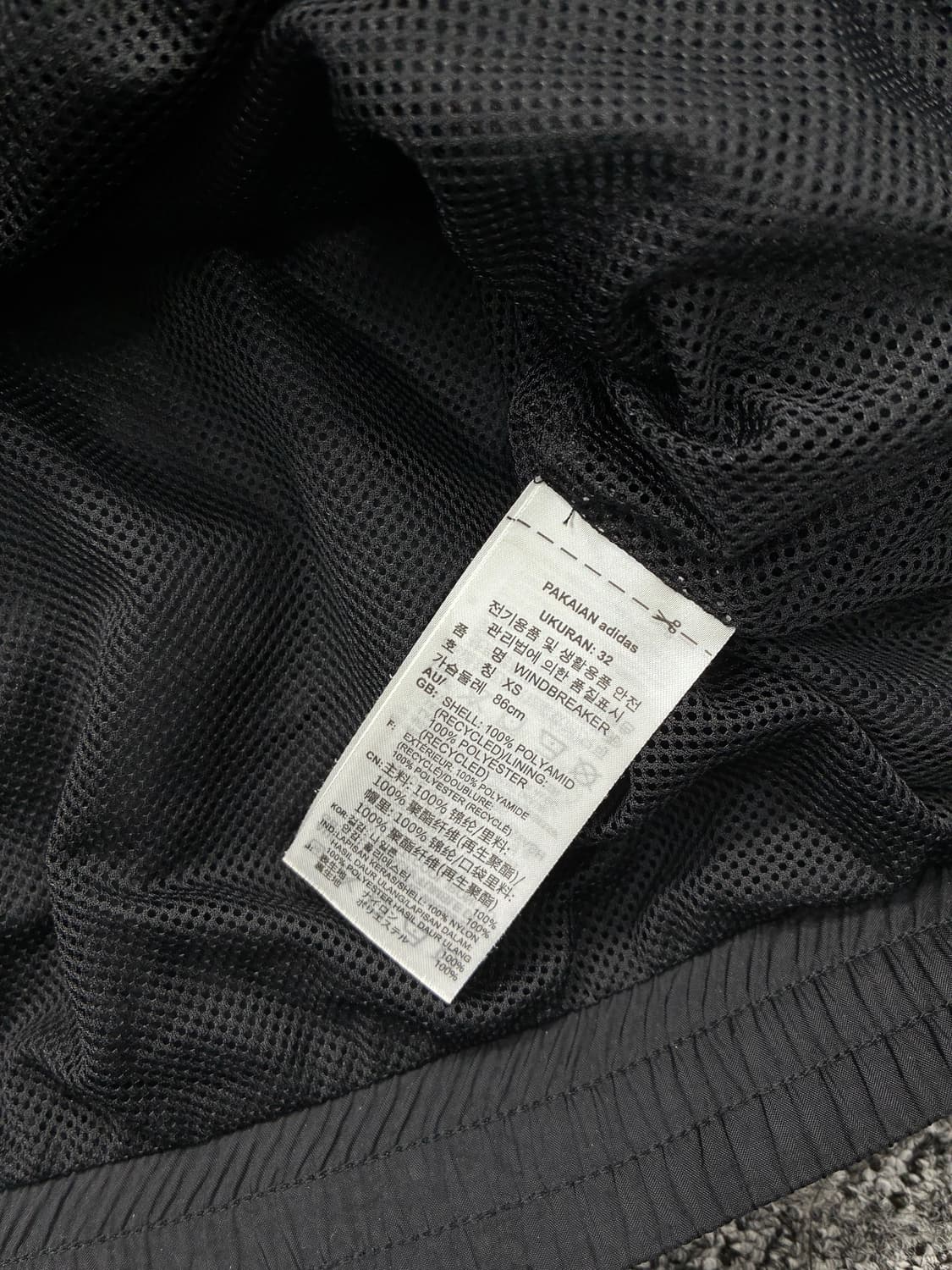 아디다스 블랙 소매 로고 크롭 바람막이 XL 상품이미지8