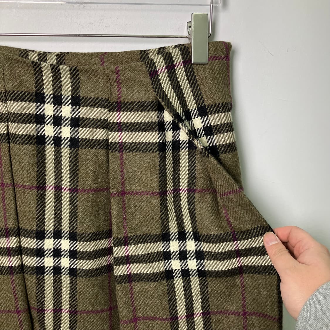 버버리 런던 울 블랜드 체크 미디 스커트 상품이미지4