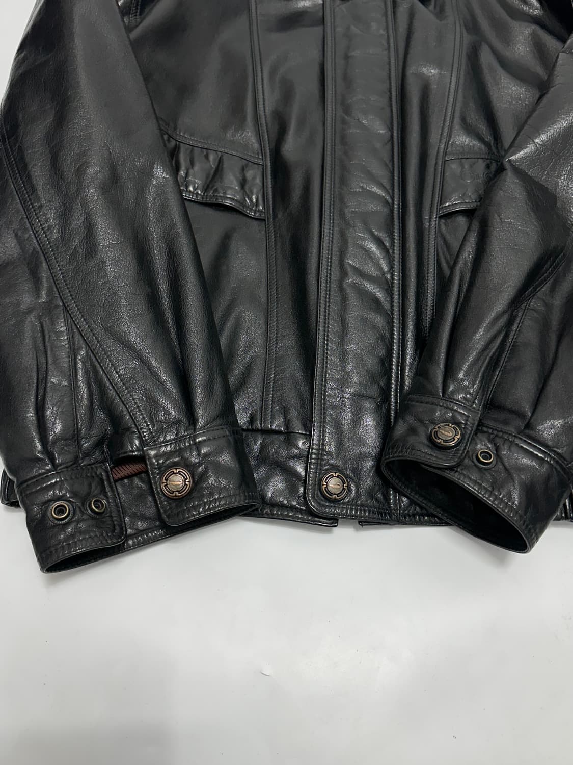 CARTELO by 크로커다일 drum dye 가죽 블루종 레더 자켓 상품이미지4